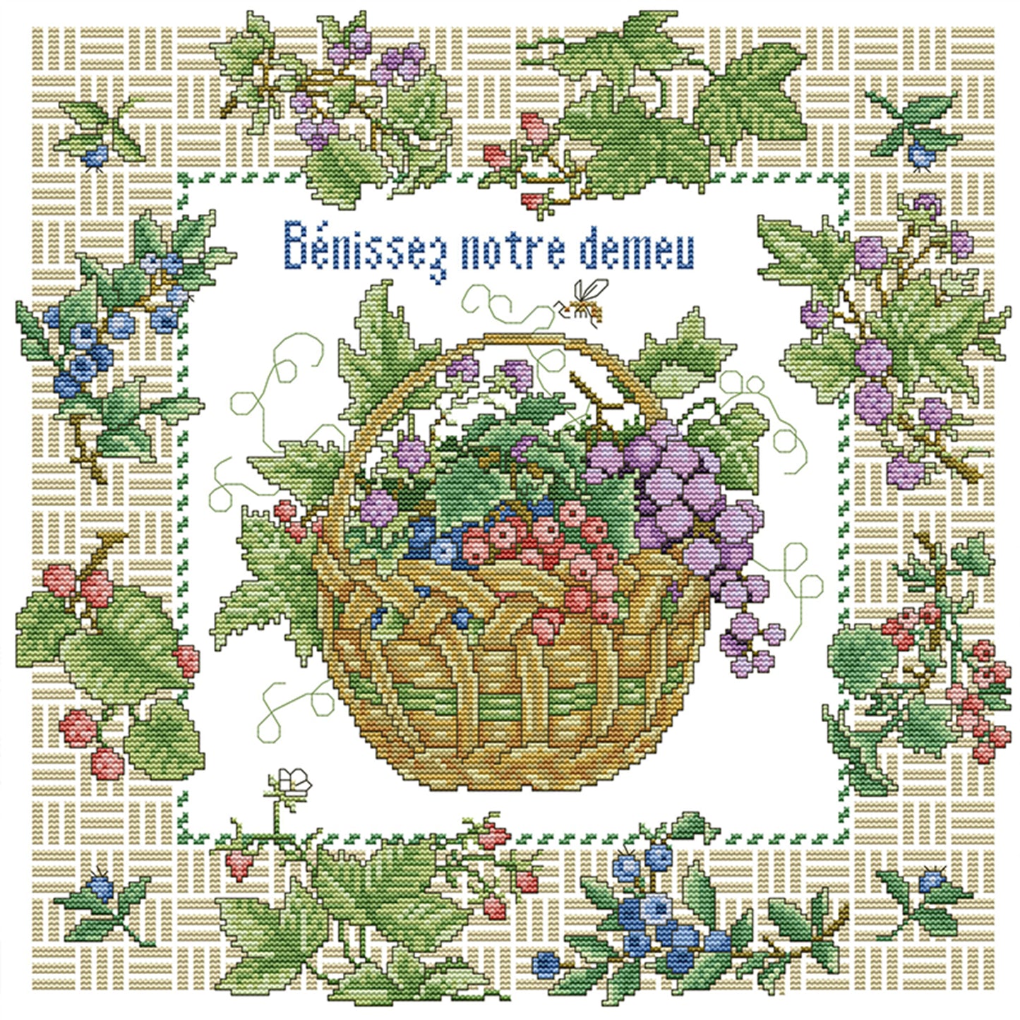 Bless My Home - Full 14CT Stamped Cross Stitch 42x42CM - Joy Sunday Backstitch