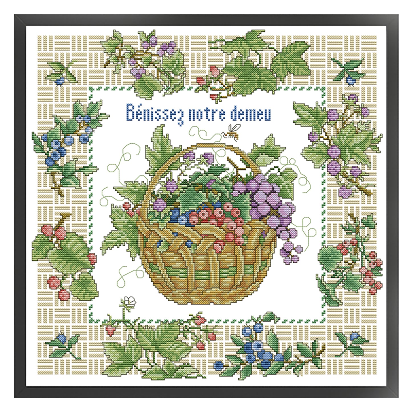 Bless My Home - Full 14CT Stamped Cross Stitch 42x42CM - Joy Sunday Backstitch