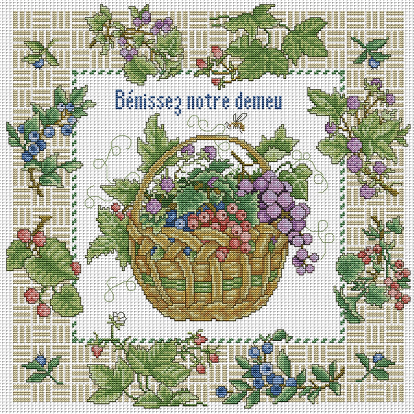 Bless My Home - Full 14CT Stamped Cross Stitch 42x42CM - Joy Sunday Backstitch