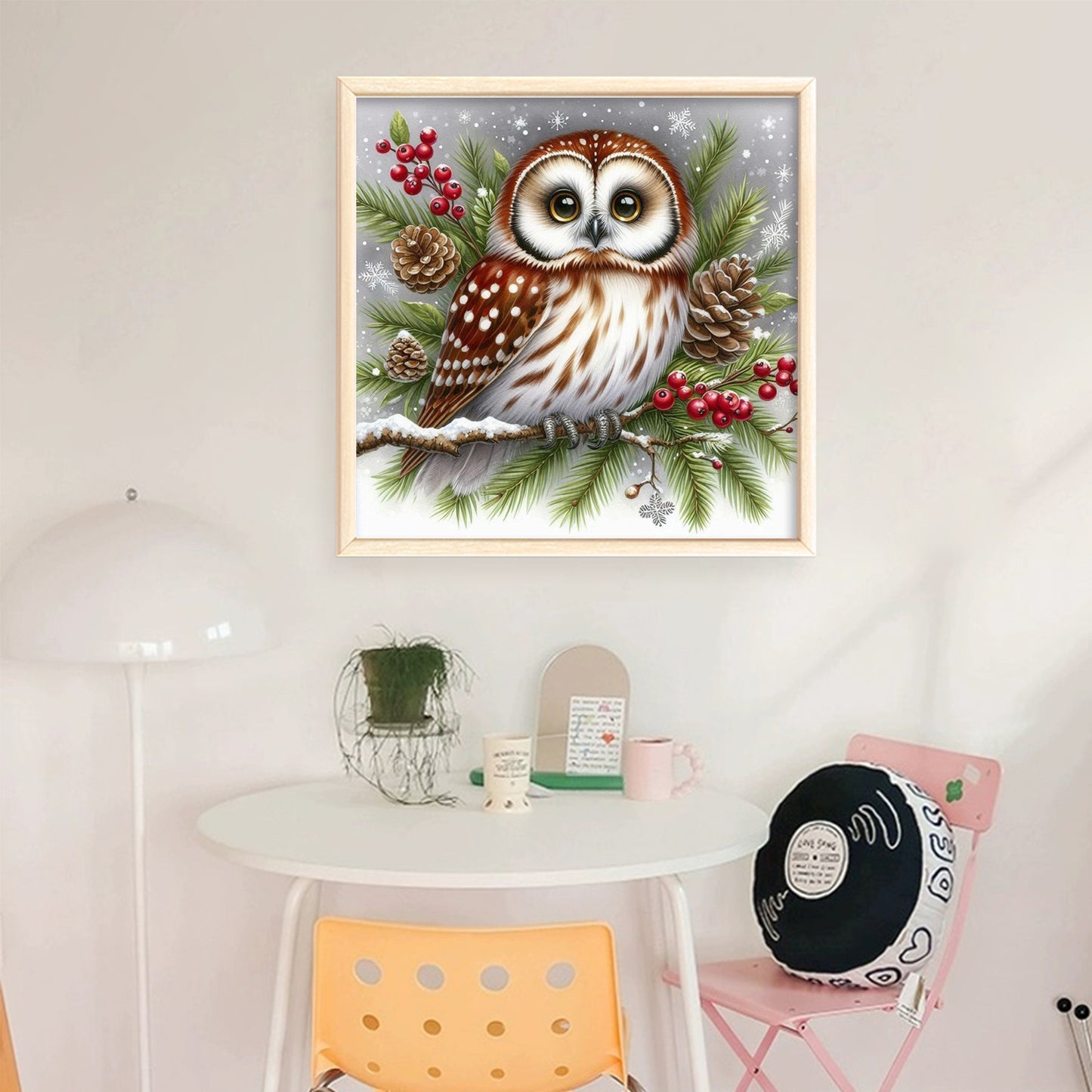 Owl - Full 11CT Stamped Cross Stitch 40x40CM - Huacan