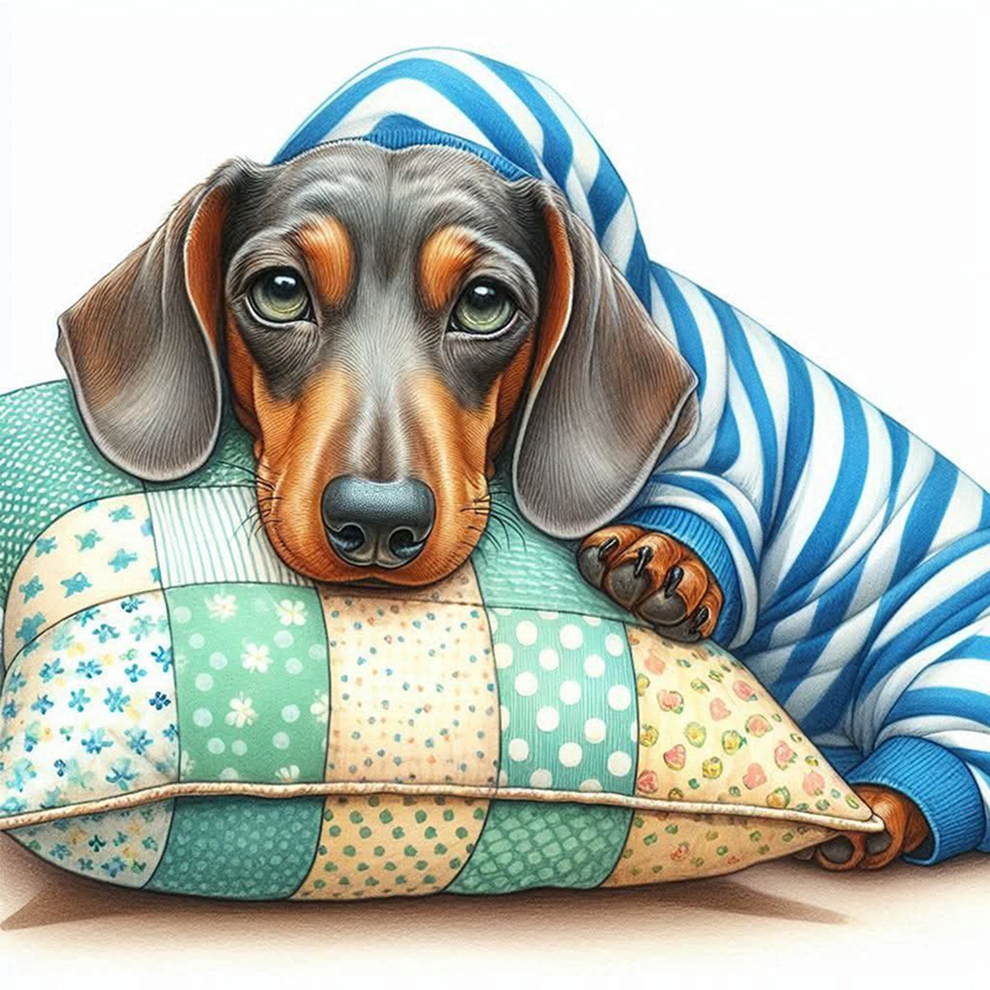 Dachshund-Dog - Full 11CT Stamped Cross Stitch 40x40CM - Yishu