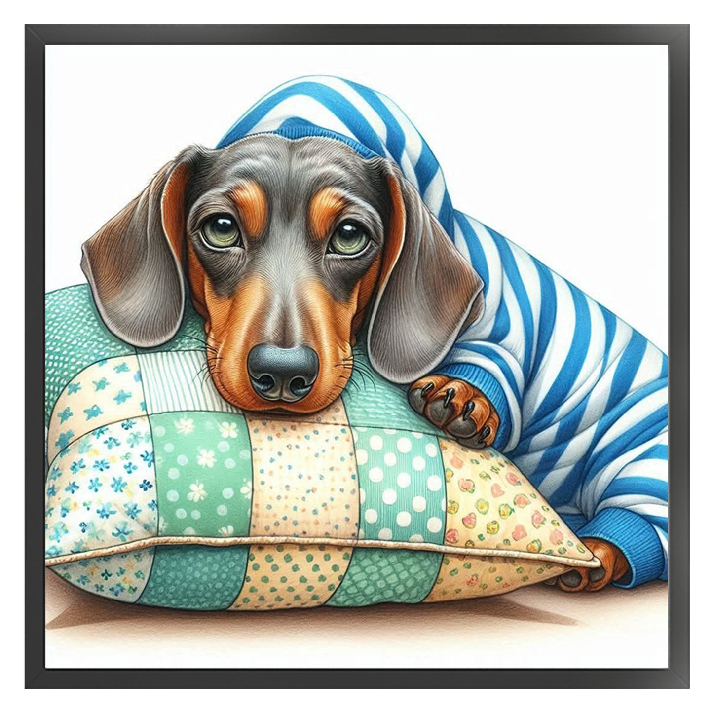 Dachshund-Dog - Full 11CT Stamped Cross Stitch 40x40CM - Yishu