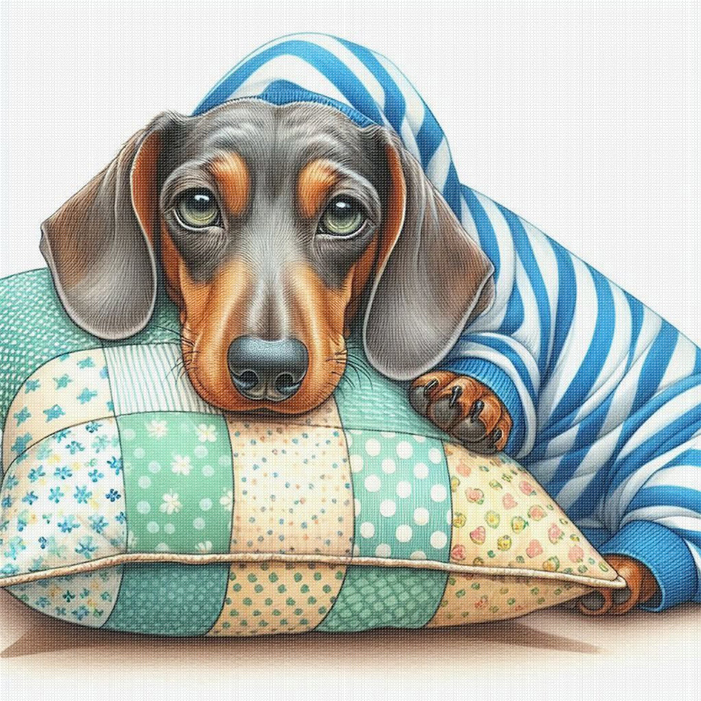 Dachshund-Dog - Full 11CT Stamped Cross Stitch 40x40CM - Yishu