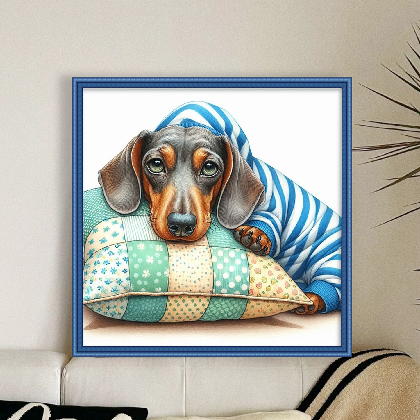 Dachshund-Dog - Full 11CT Stamped Cross Stitch 40x40CM - Yishu