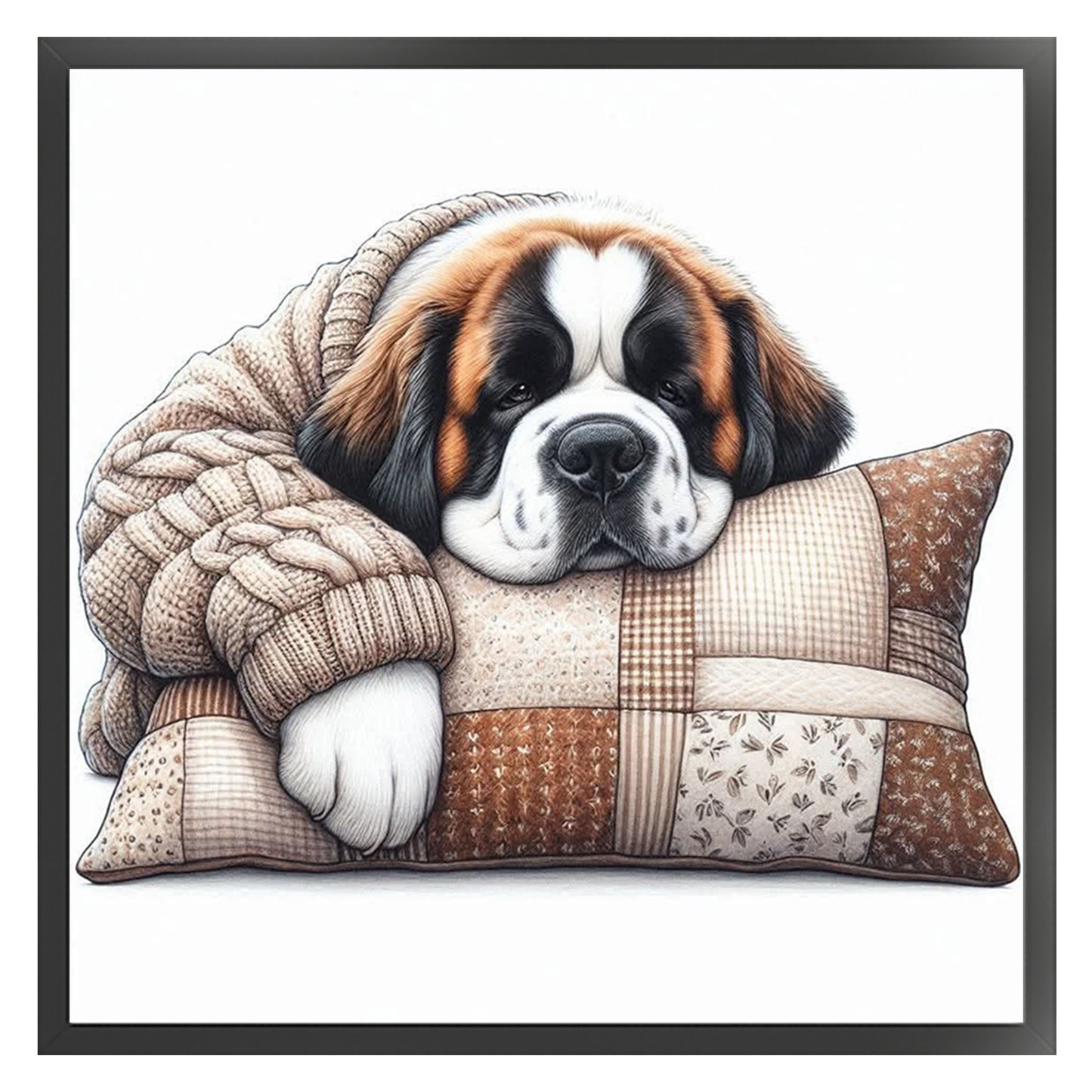 Saint Bernard-Dog - Full 11CT Stamped Cross Stitch 40x40CM - Yishu