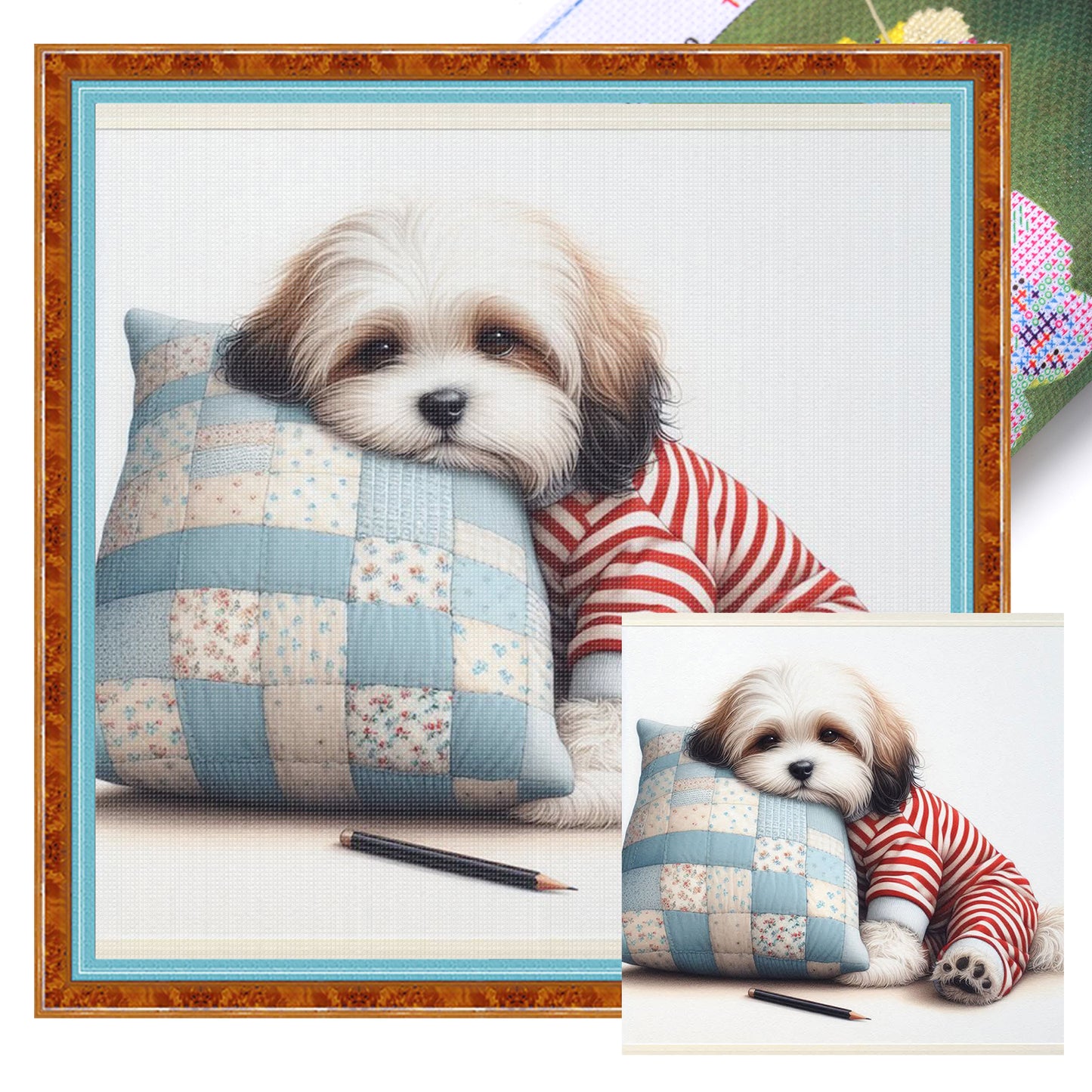 Shih Tzu-Dog - Full 11CT Stamped Cross Stitch 40x40CM - Yishu