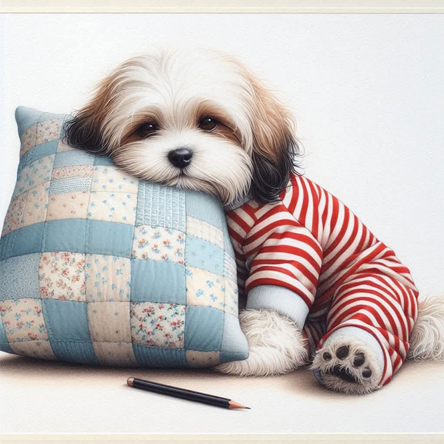 Shih Tzu-Dog - Full 11CT Stamped Cross Stitch 40x40CM - Yishu