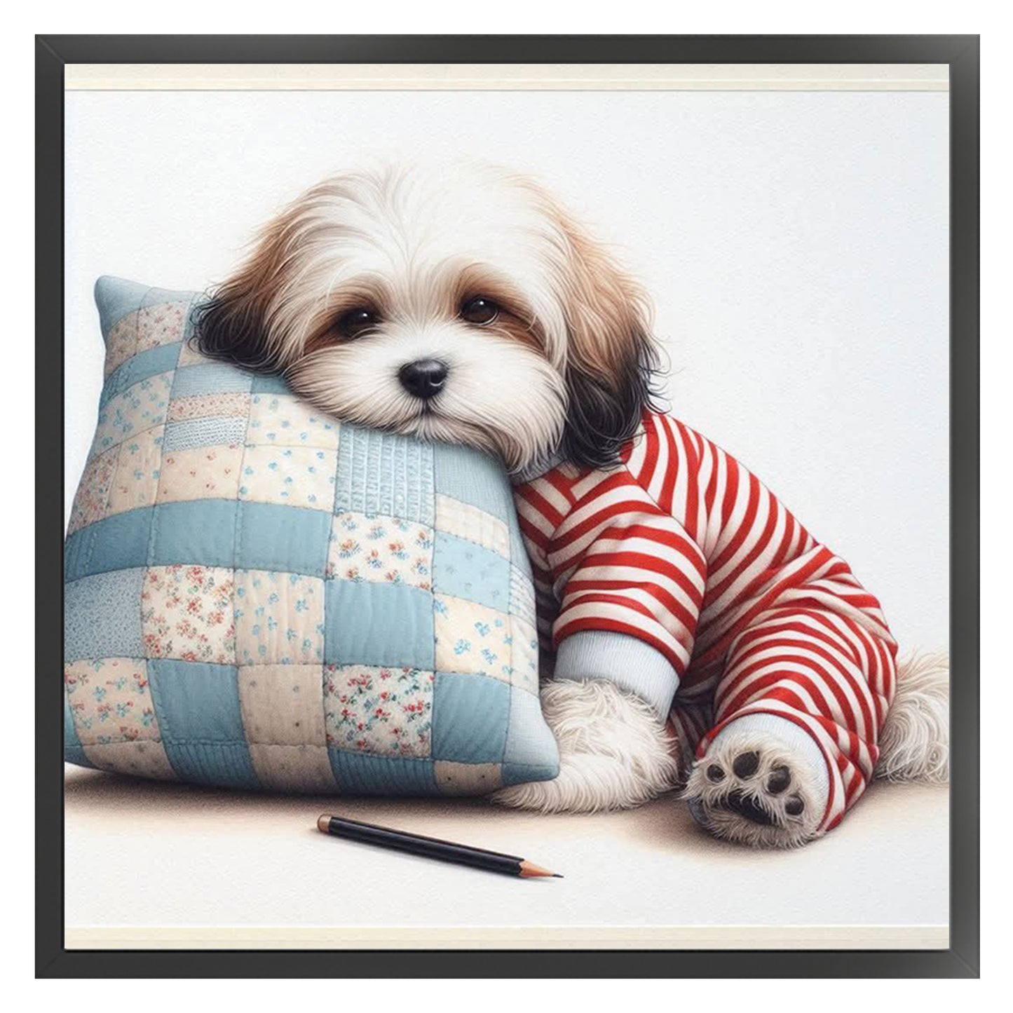 Shih Tzu-Dog - Full 11CT Stamped Cross Stitch 40x40CM - Yishu
