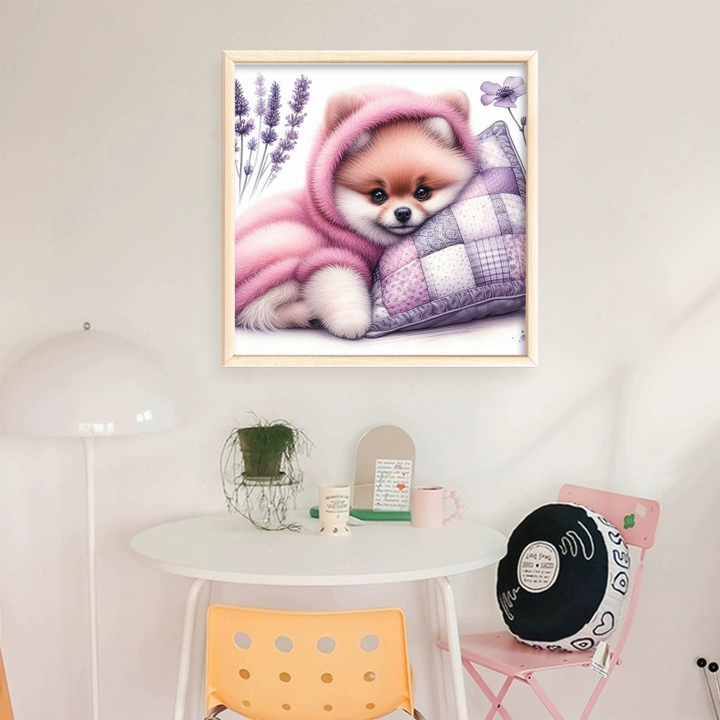 Pomeranian-Dog - Full 11CT Stamped Cross Stitch 40x40CM - Yishu