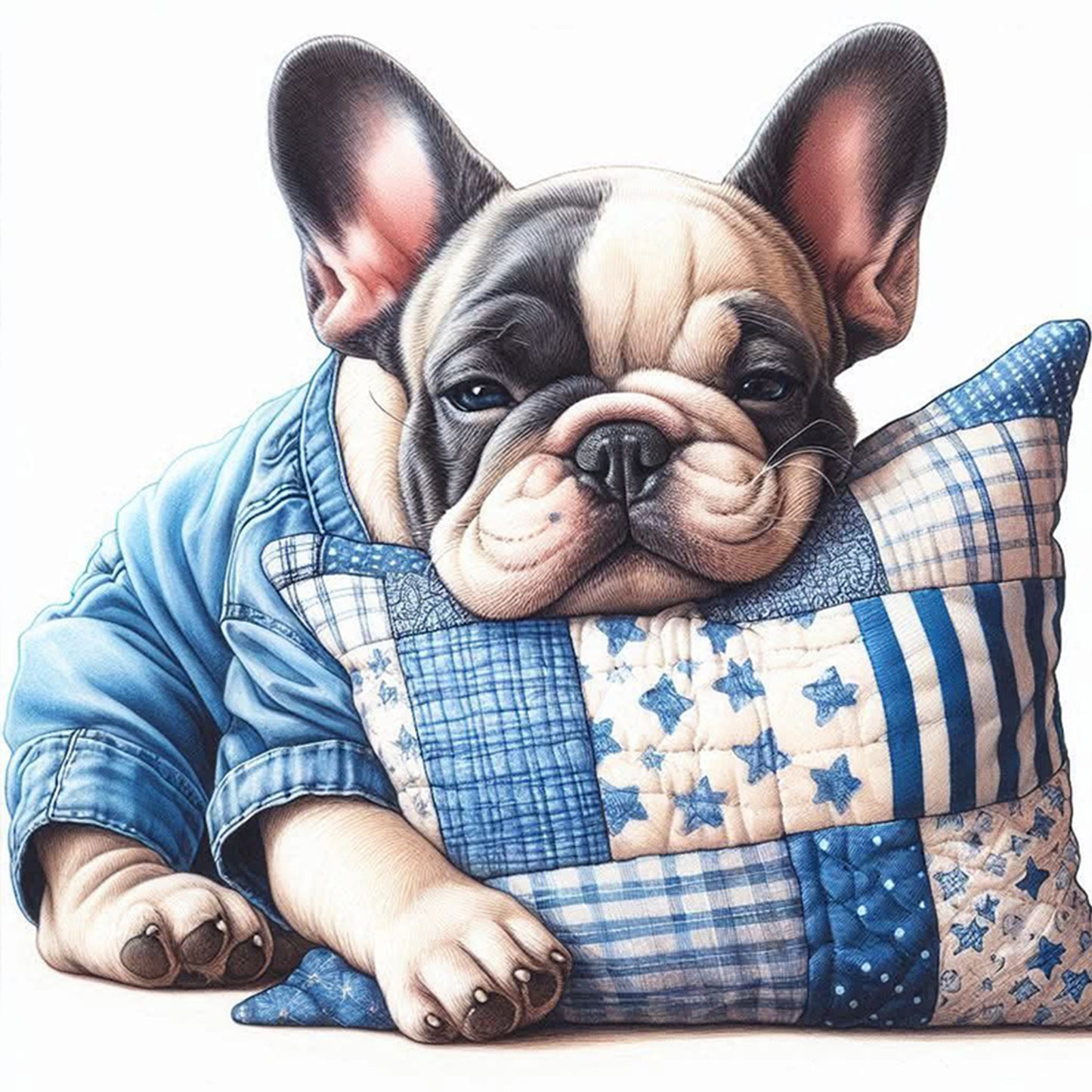 French Bulldog-Dog - Full 11CT Stamped Cross Stitch 40x40CM - Yishu