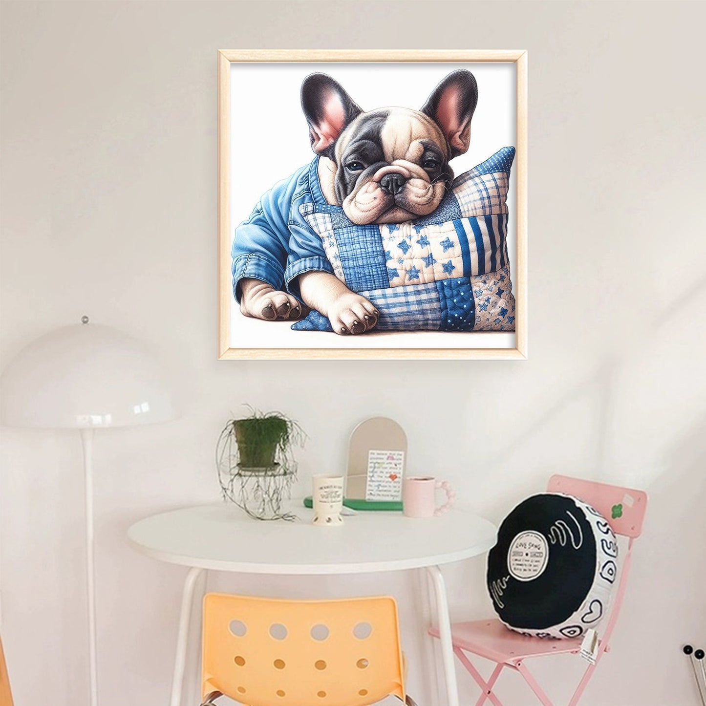 French Bulldog-Dog - Full 11CT Stamped Cross Stitch 40x40CM - Yishu