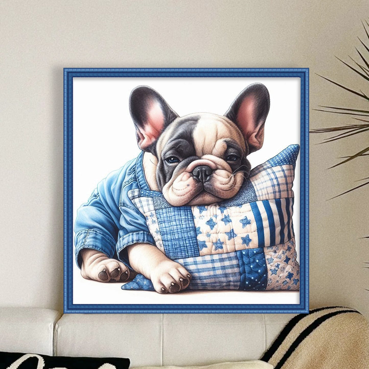 French Bulldog-Dog - Full 11CT Stamped Cross Stitch 40x40CM - Yishu