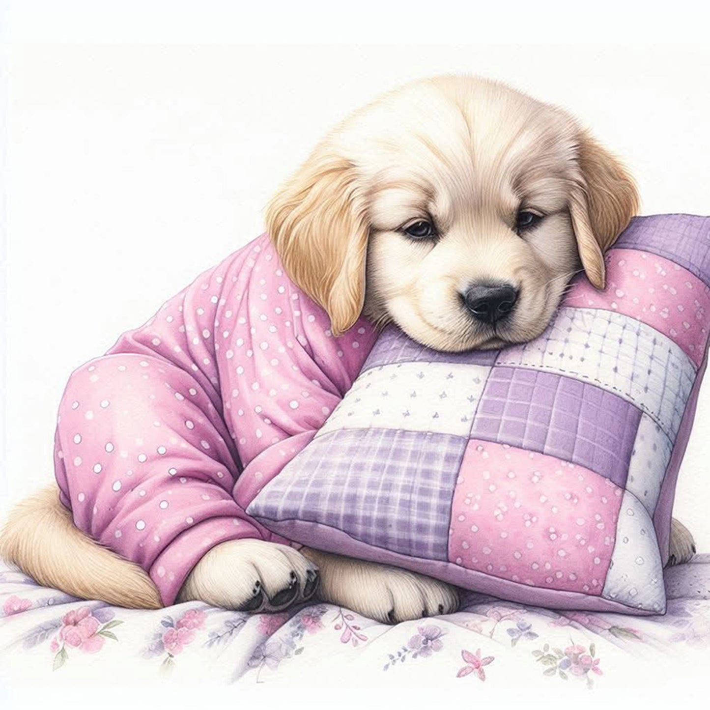 Golden Retriever-Dog - Full 11CT Stamped Cross Stitch 40x40CM - Yishu