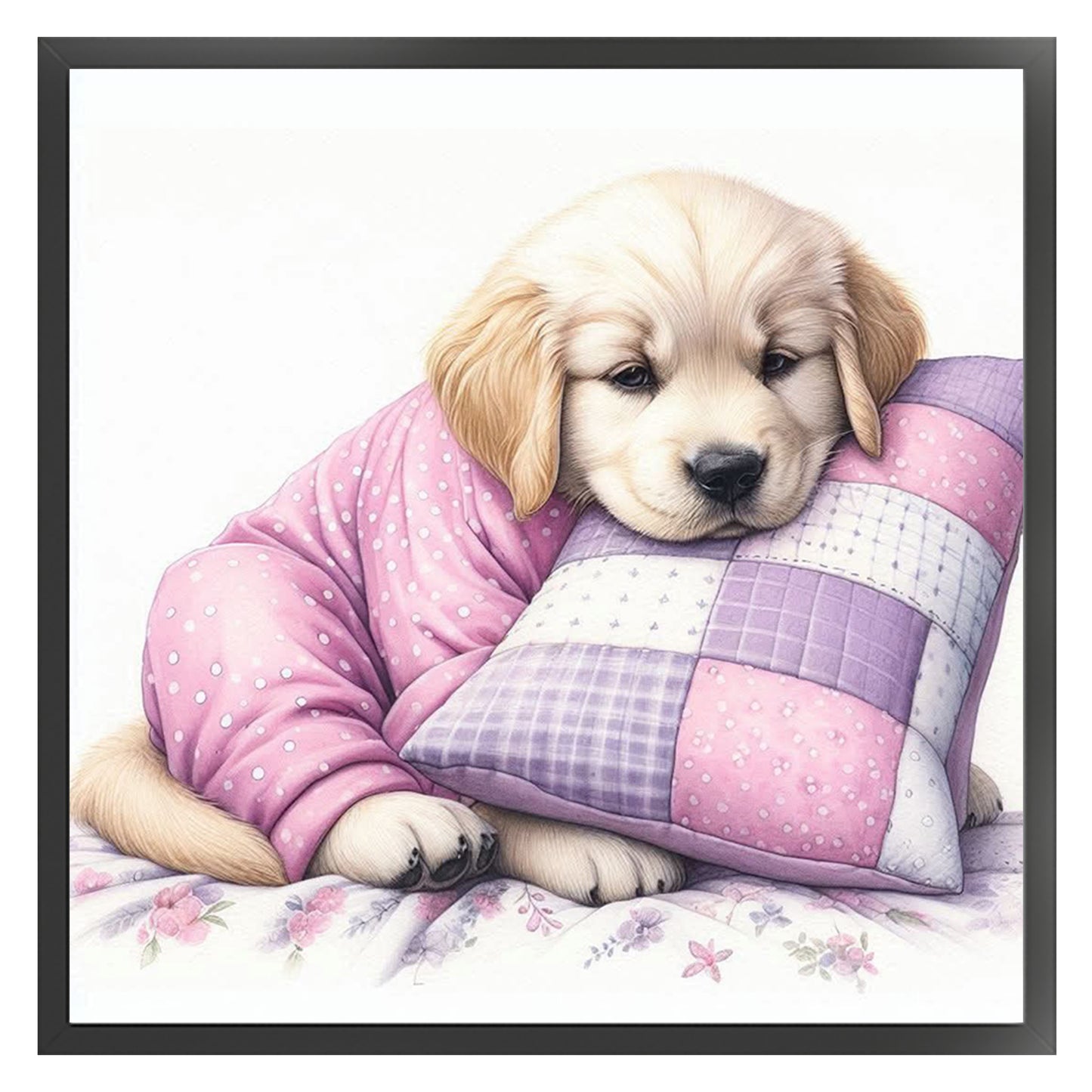 Golden Retriever-Dog - Full 11CT Stamped Cross Stitch 40x40CM - Yishu