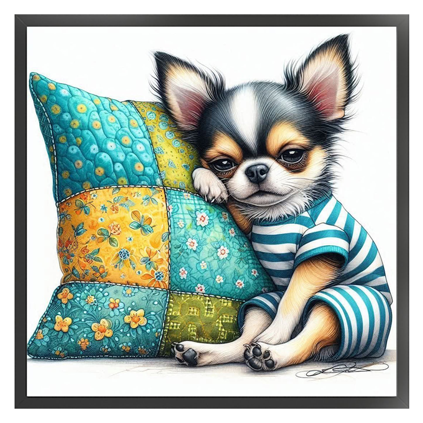 Chihuahua-Dog - Full 11CT Stamped Cross Stitch 40x40CM - Yishu