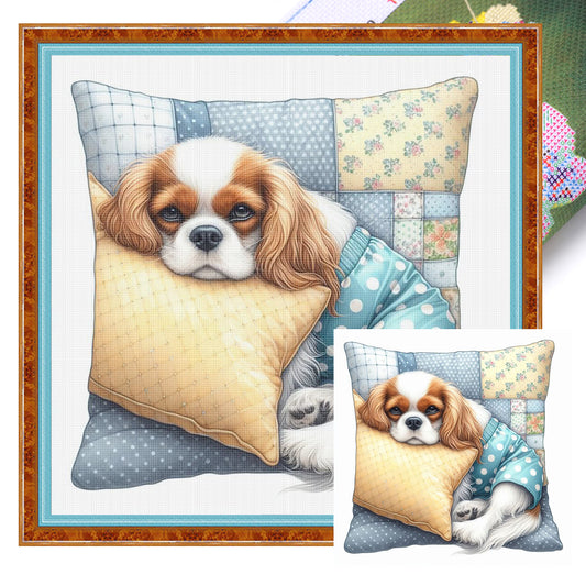 Cavalier King Charles Spaniel-Dog - Full 11CT Stamped Cross Stitch 40x40CM - Yishu