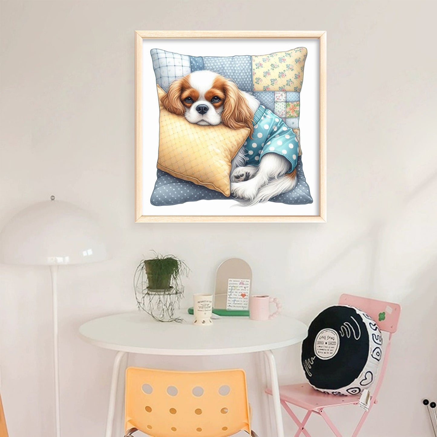 Cavalier King Charles Spaniel-Dog - Full 11CT Stamped Cross Stitch 40x40CM - Yishu