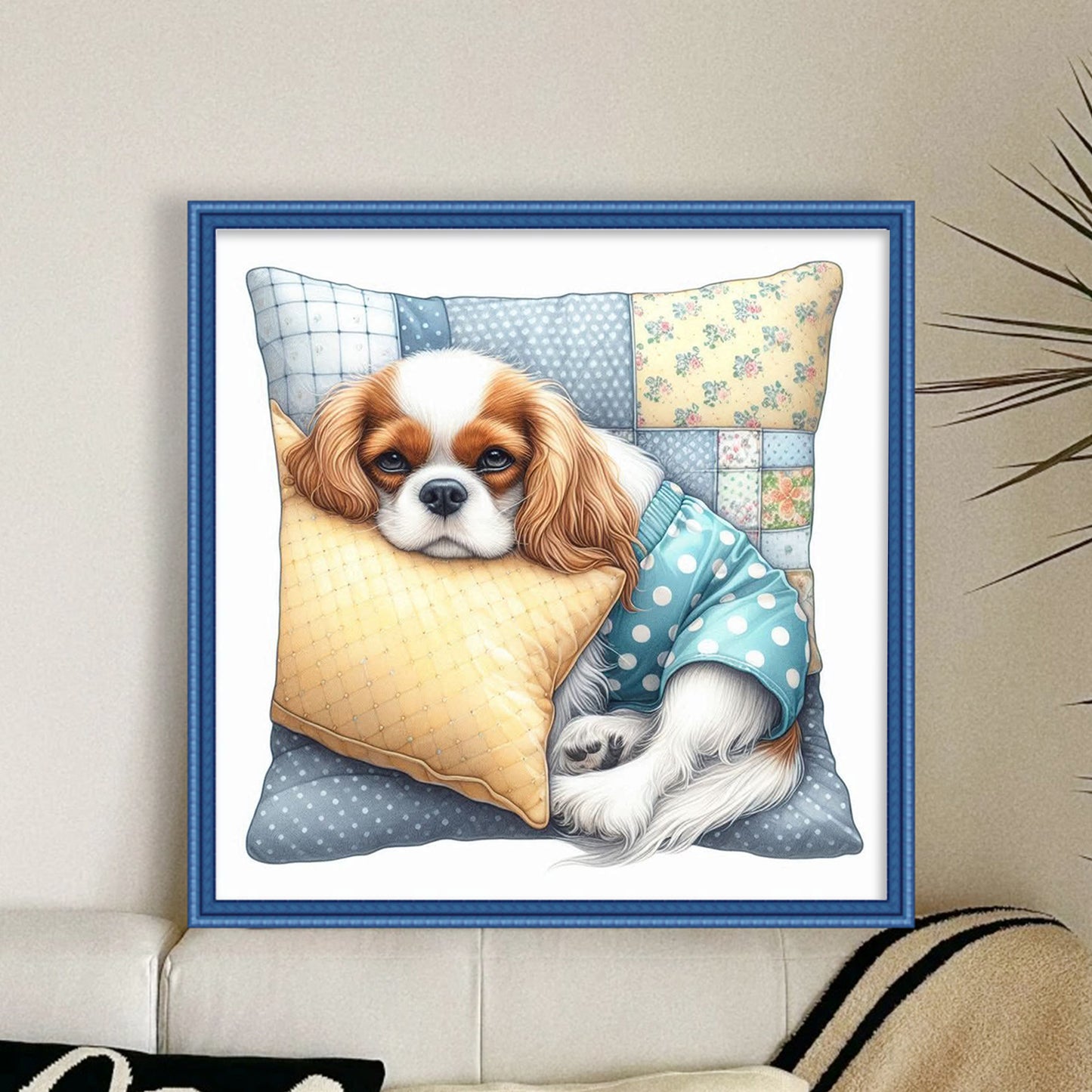 Cavalier King Charles Spaniel-Dog - Full 11CT Stamped Cross Stitch 40x40CM - Yishu