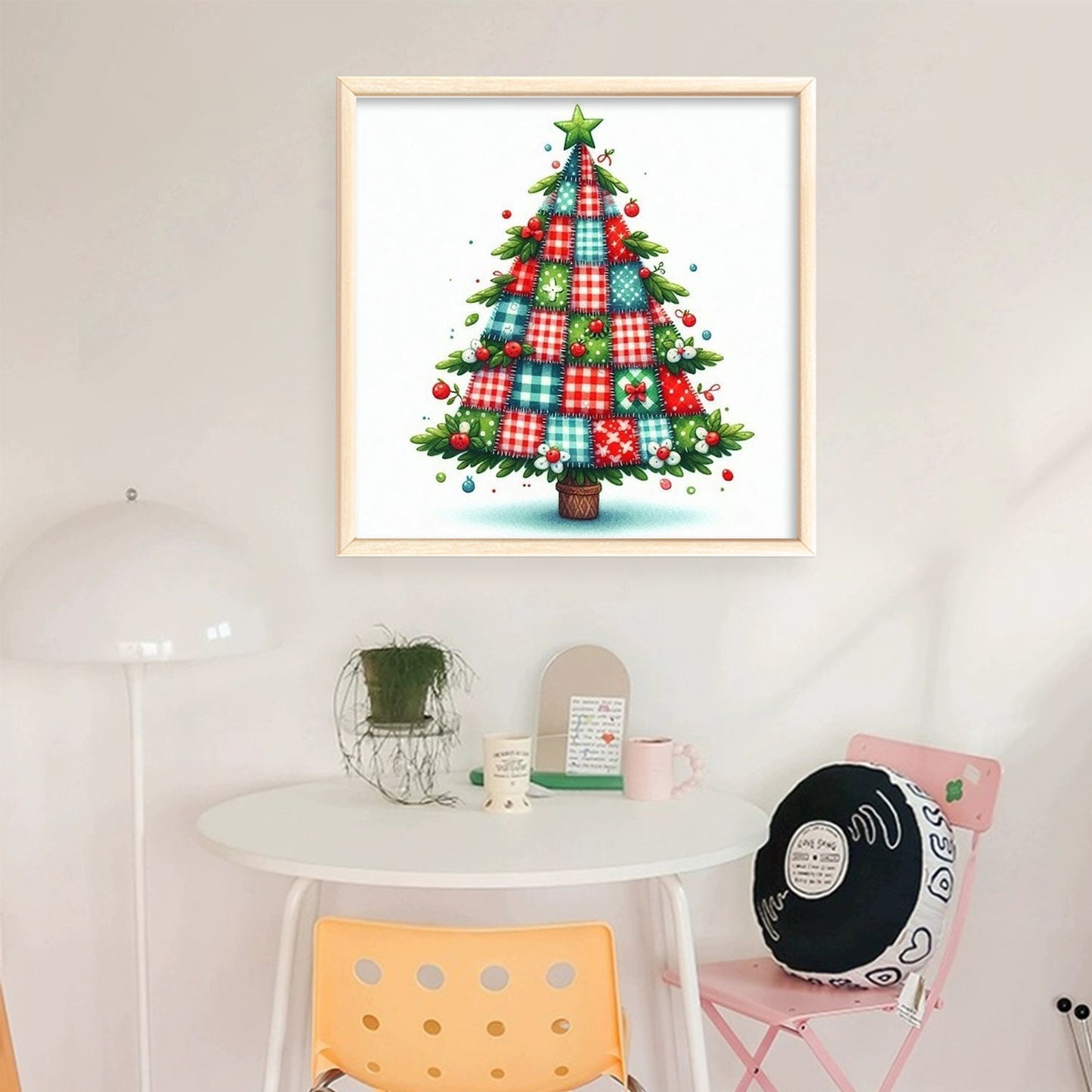 Patchwork Christmas Tree - Full 11CT Stamped Cross Stitch 40x40CM - Yishu