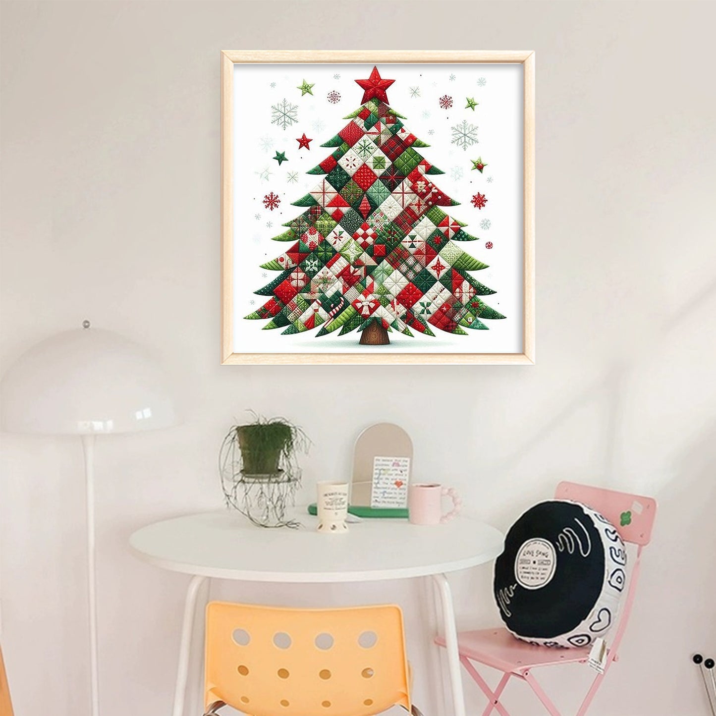 Patchwork Christmas Tree - Full 11CT Stamped Cross Stitch 40x40CM - Yishu