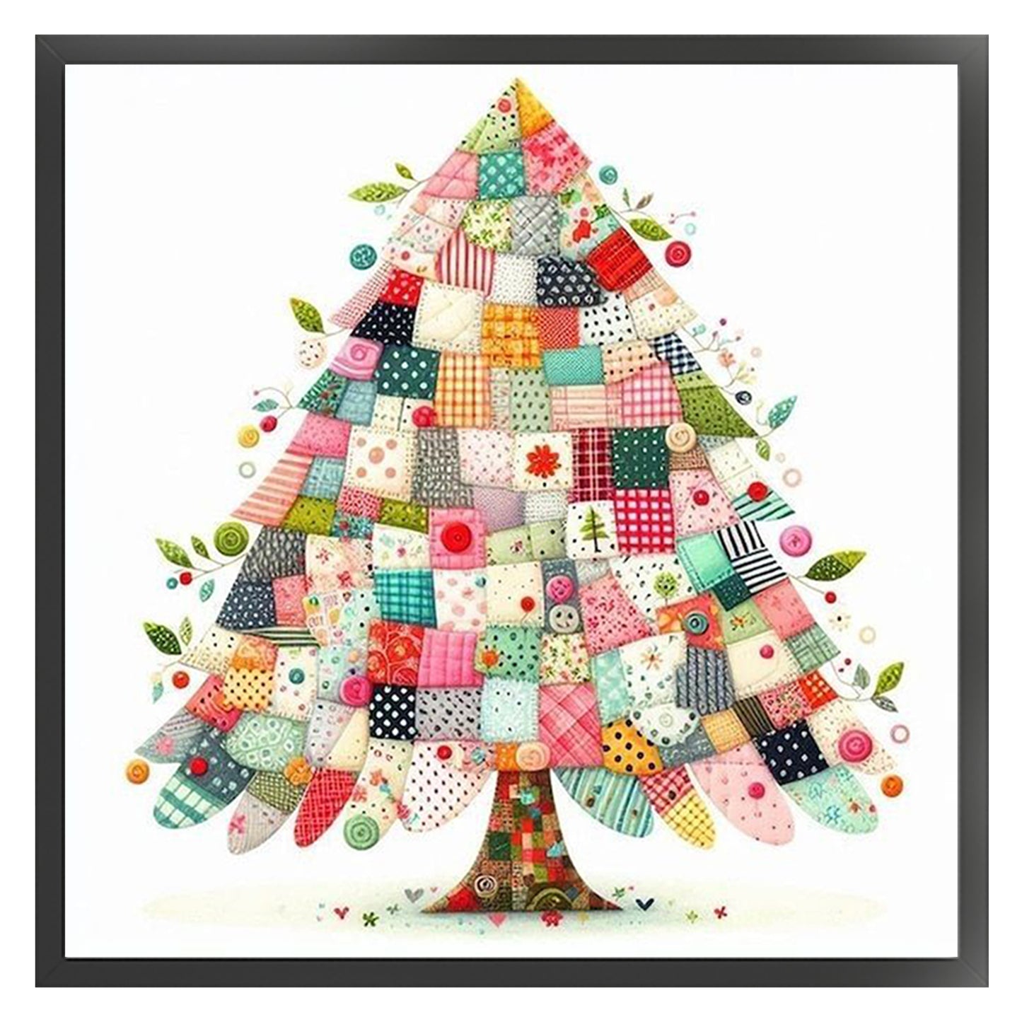 Patchwork Christmas Tree - Full 11CT Stamped Cross Stitch 40x40CM - Yishu