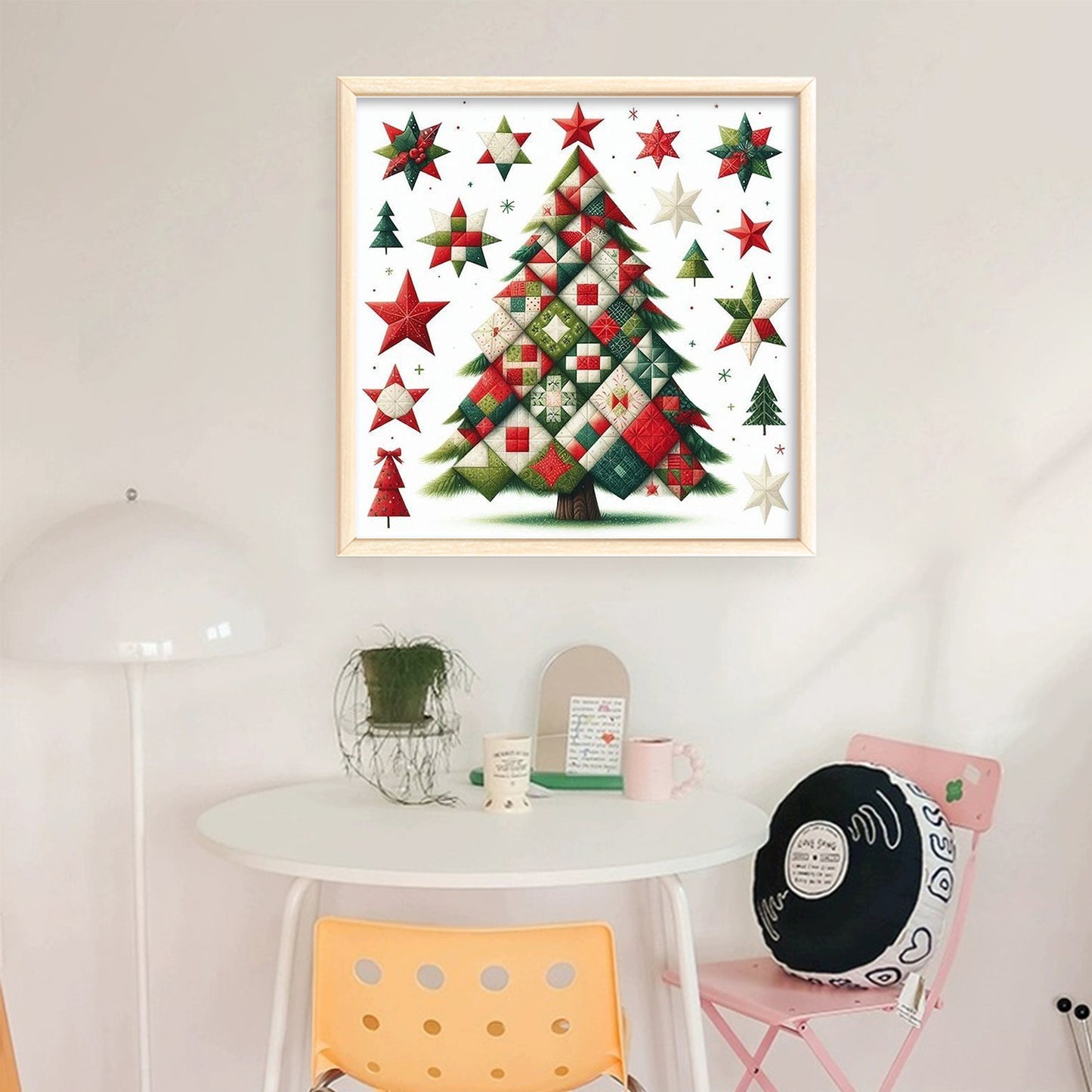 Patchwork Christmas Tree - Full 11CT Stamped Cross Stitch 40x40CM - Yishu