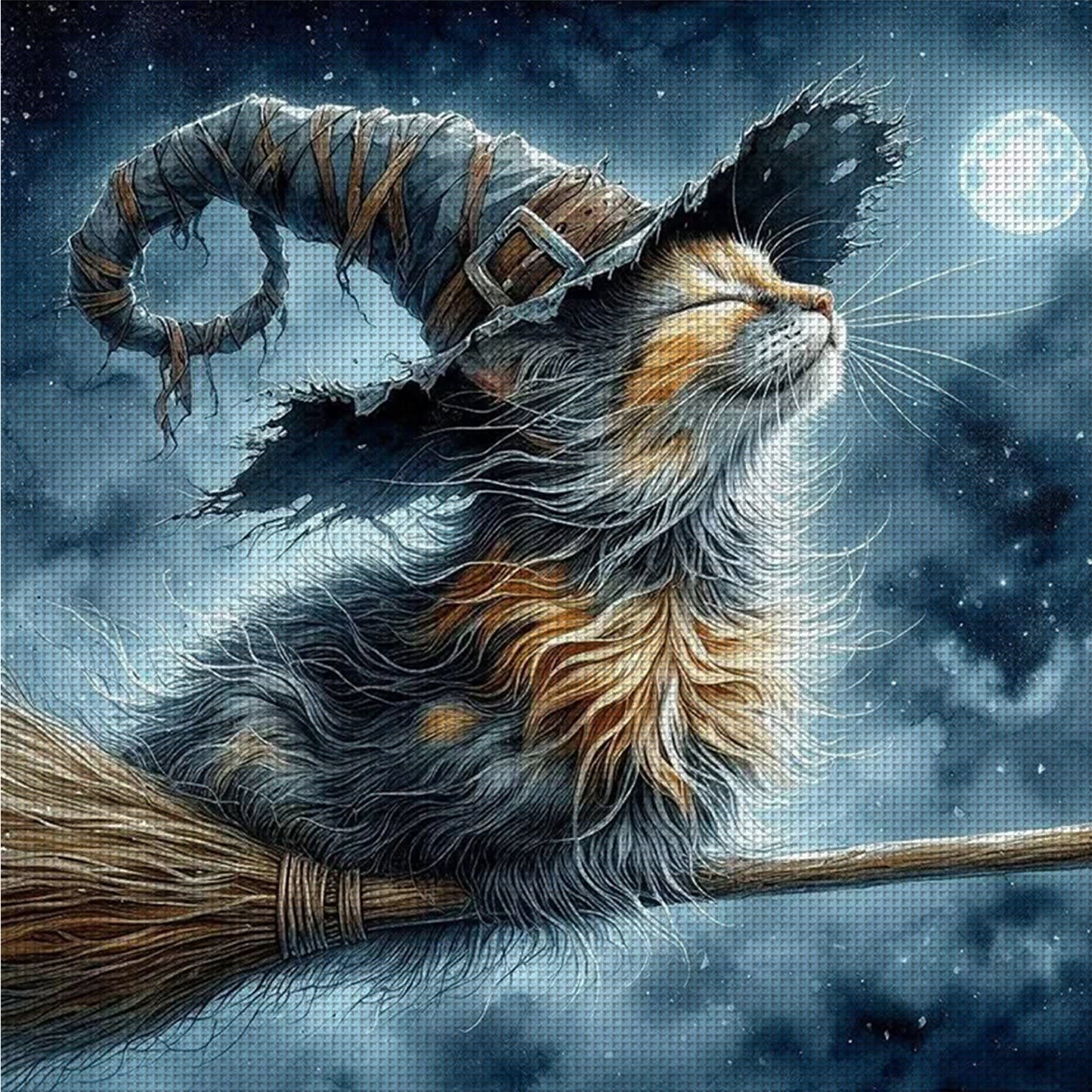 Magic Cat - Full 11CT Counted Cross Stitch 40x40CM - Huacan