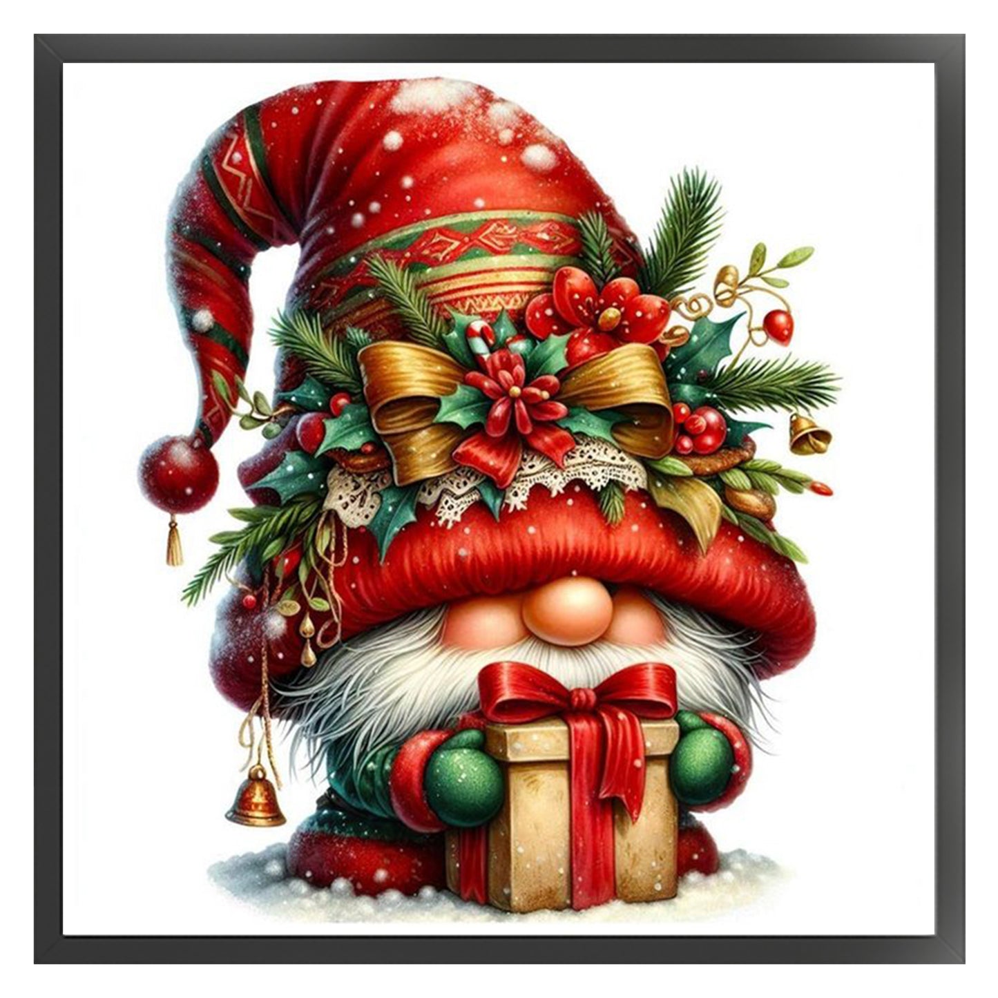 Christmas Gnome - Full 11CT Counted Cross Stitch 40x40CM - Huacan
