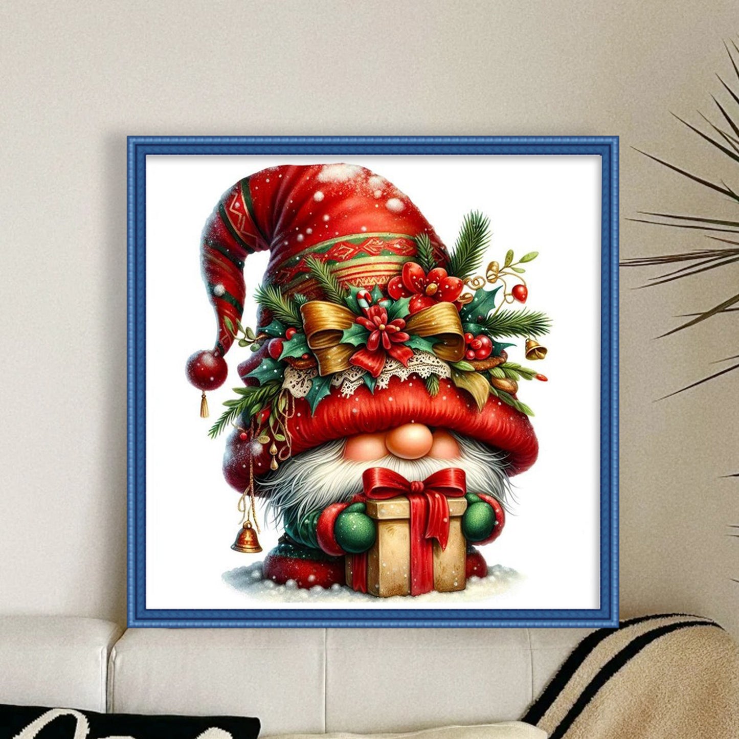 Christmas Gnome - Full 11CT Counted Cross Stitch 40x40CM - Huacan
