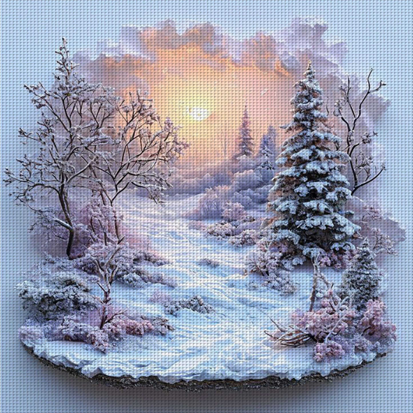 Winter Scenery - Full 11CT Counted Cross Stitch 50x50CM - Huacan