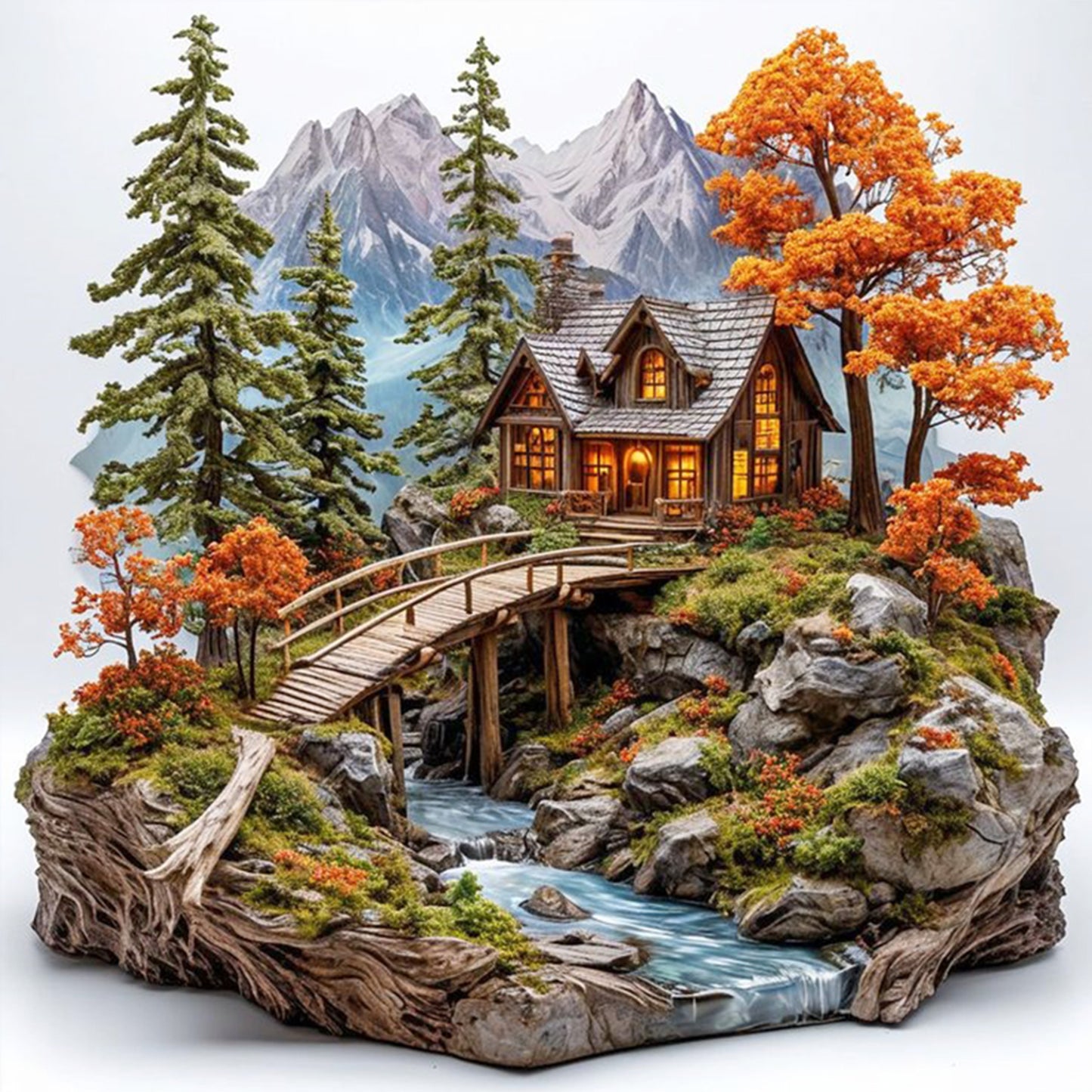 Autumn Scenery - Full 11CT Counted Cross Stitch 50x50CM - Huacan