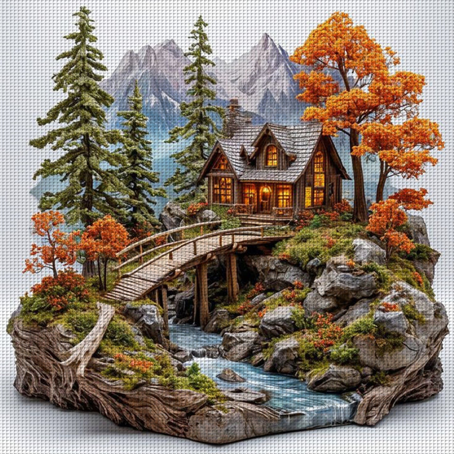 Autumn Scenery - Full 11CT Counted Cross Stitch 50x50CM - Huacan