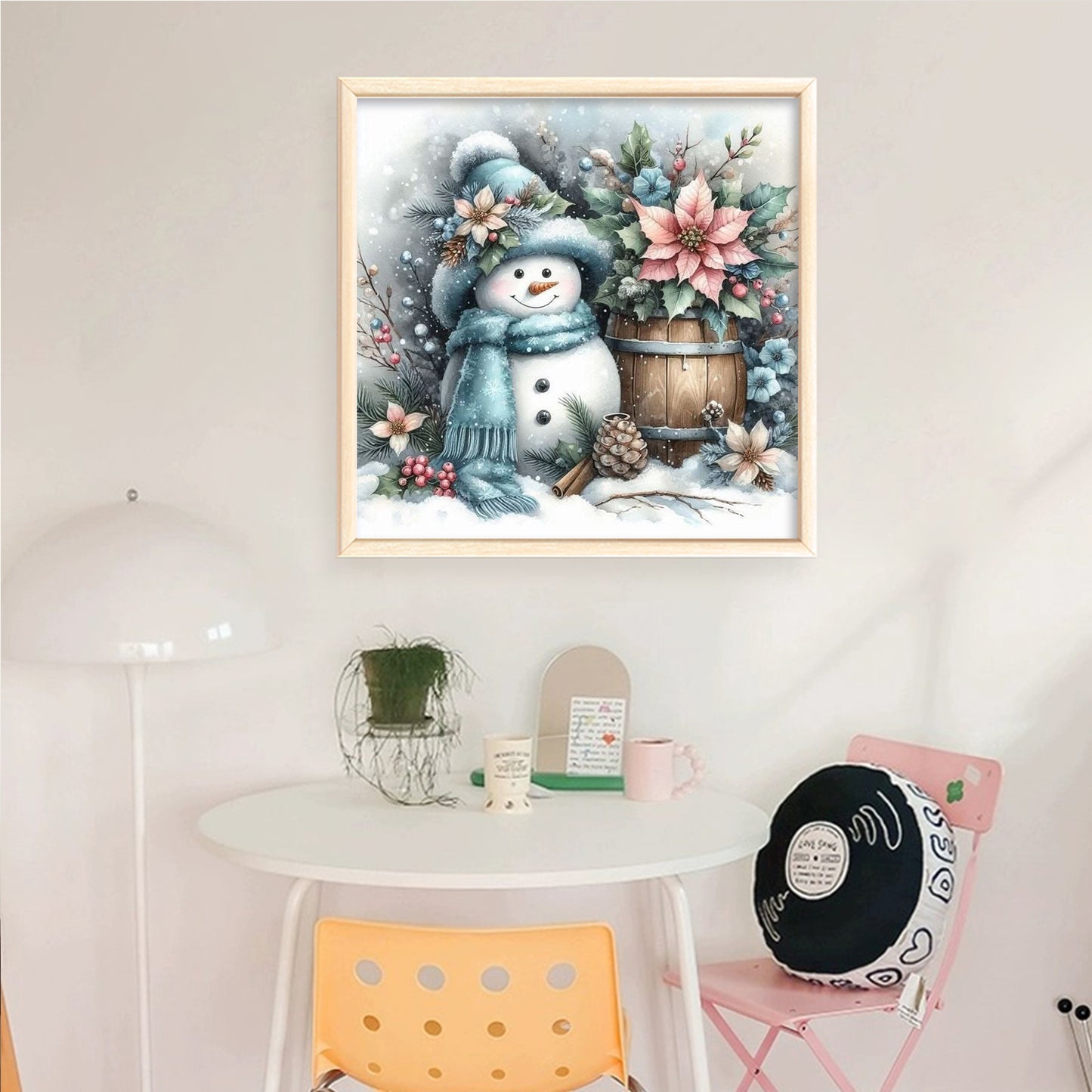 Winter Snowman - Full 11CT Counted Cross Stitch 40x40CM - Huacan