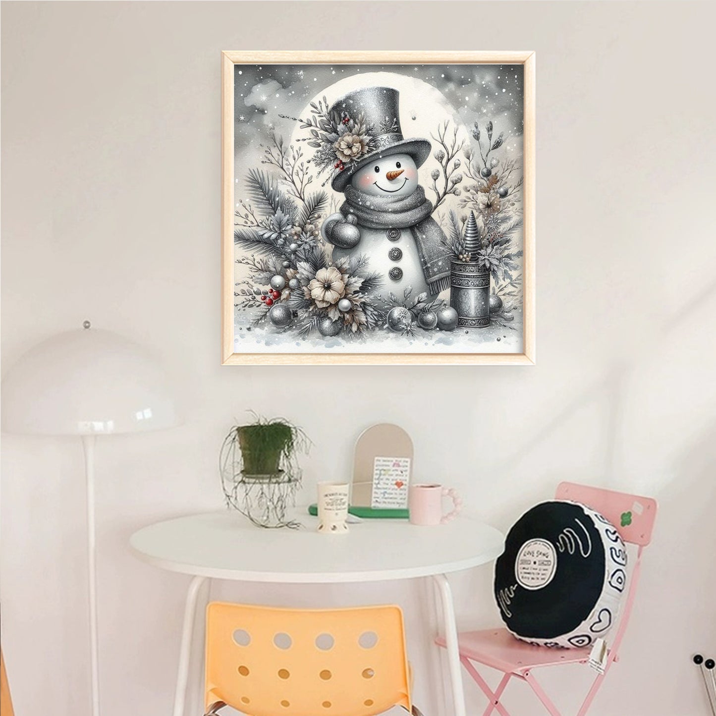 Winter Snowman - Full 11CT Counted Cross Stitch 40x40CM - Huacan