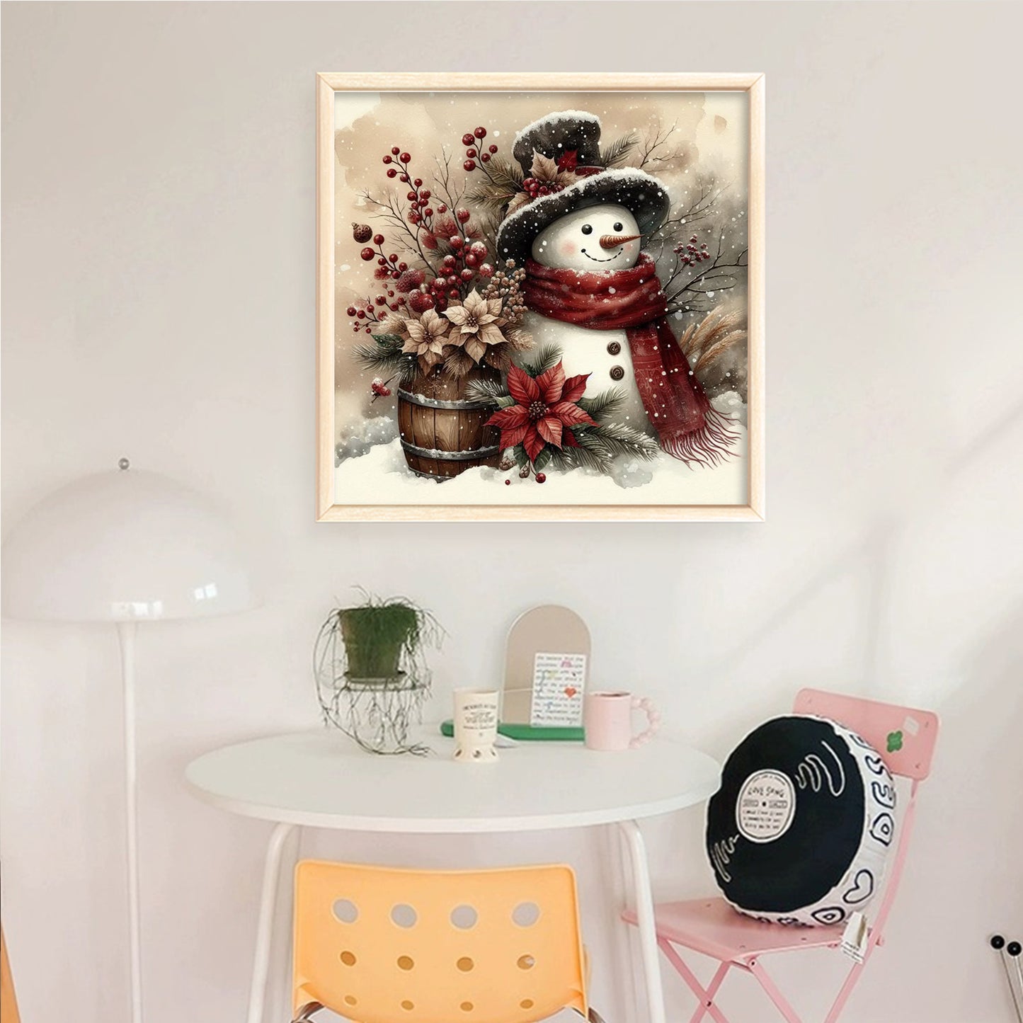 Winter Snowman - Full 11CT Counted Cross Stitch 40x40CM - Huacan