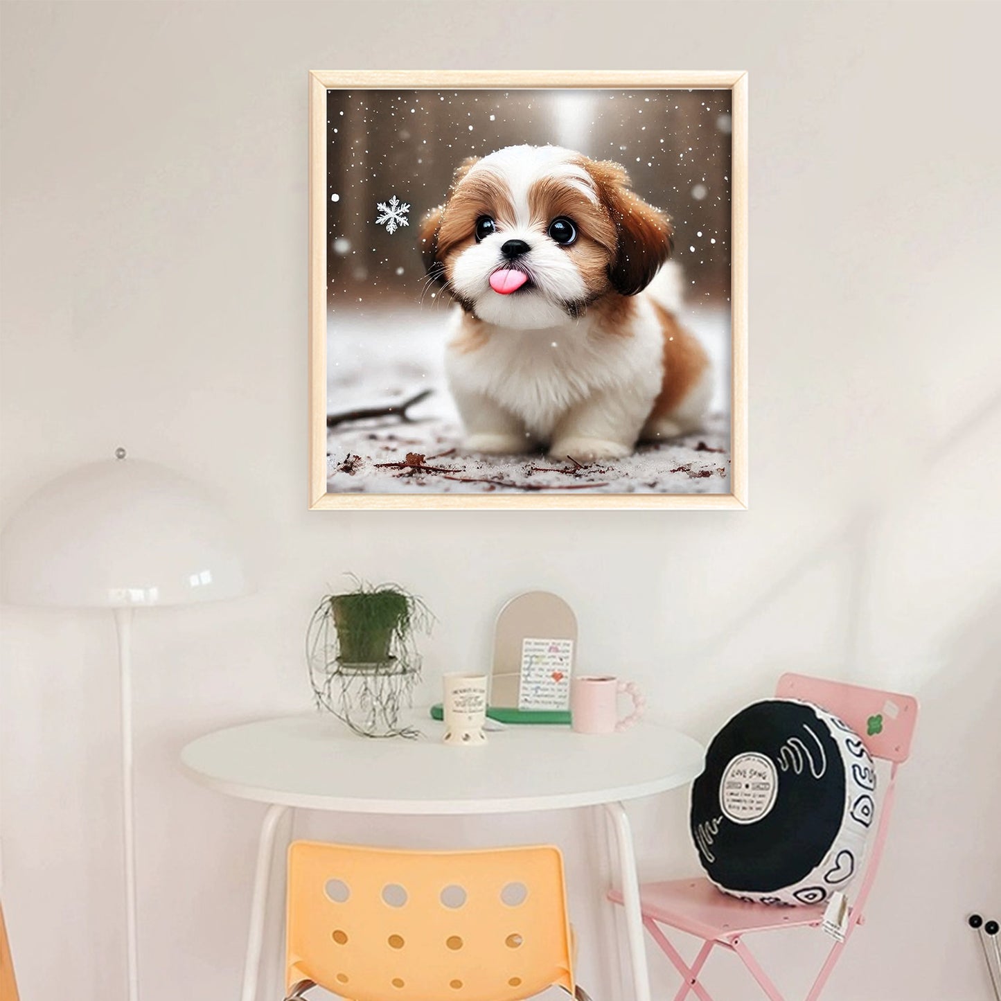 Shih Tzu In Snow-Dog - Full 11CT Stamped Cross Stitch 40x40CM - Huacan