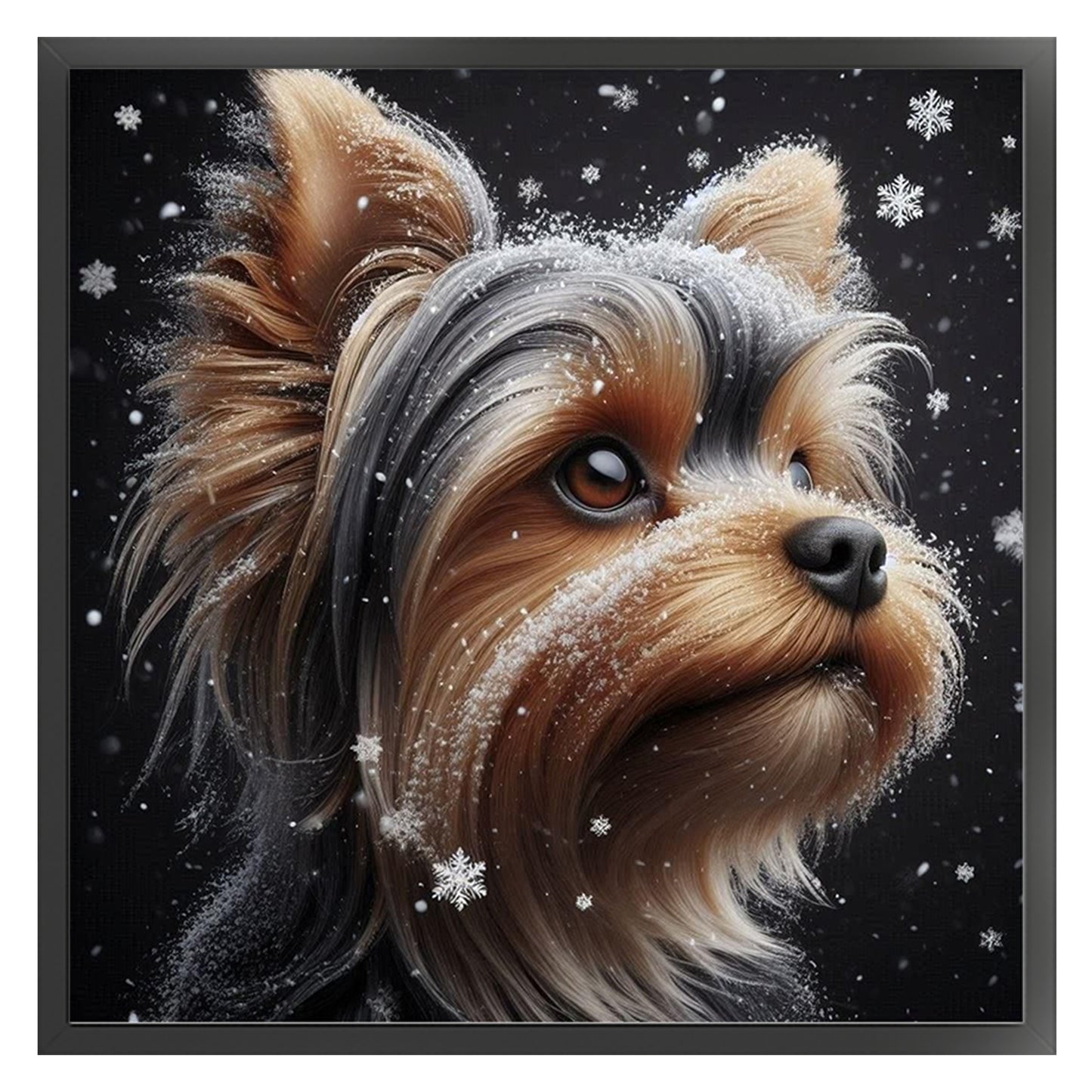 Schnauzer In Snow-Dog - Full 11CT Stamped Cross Stitch 40x40CM - Huacan