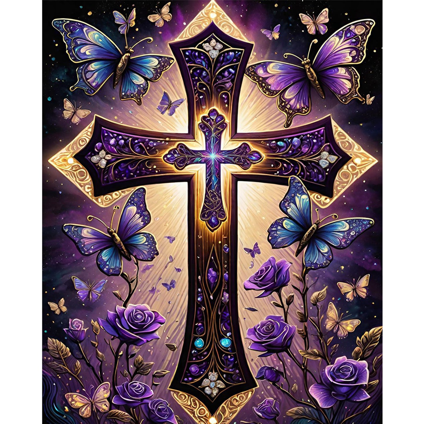 Cross - Full 11CT Stamped Cross Stitch 40x50CM - Huacan