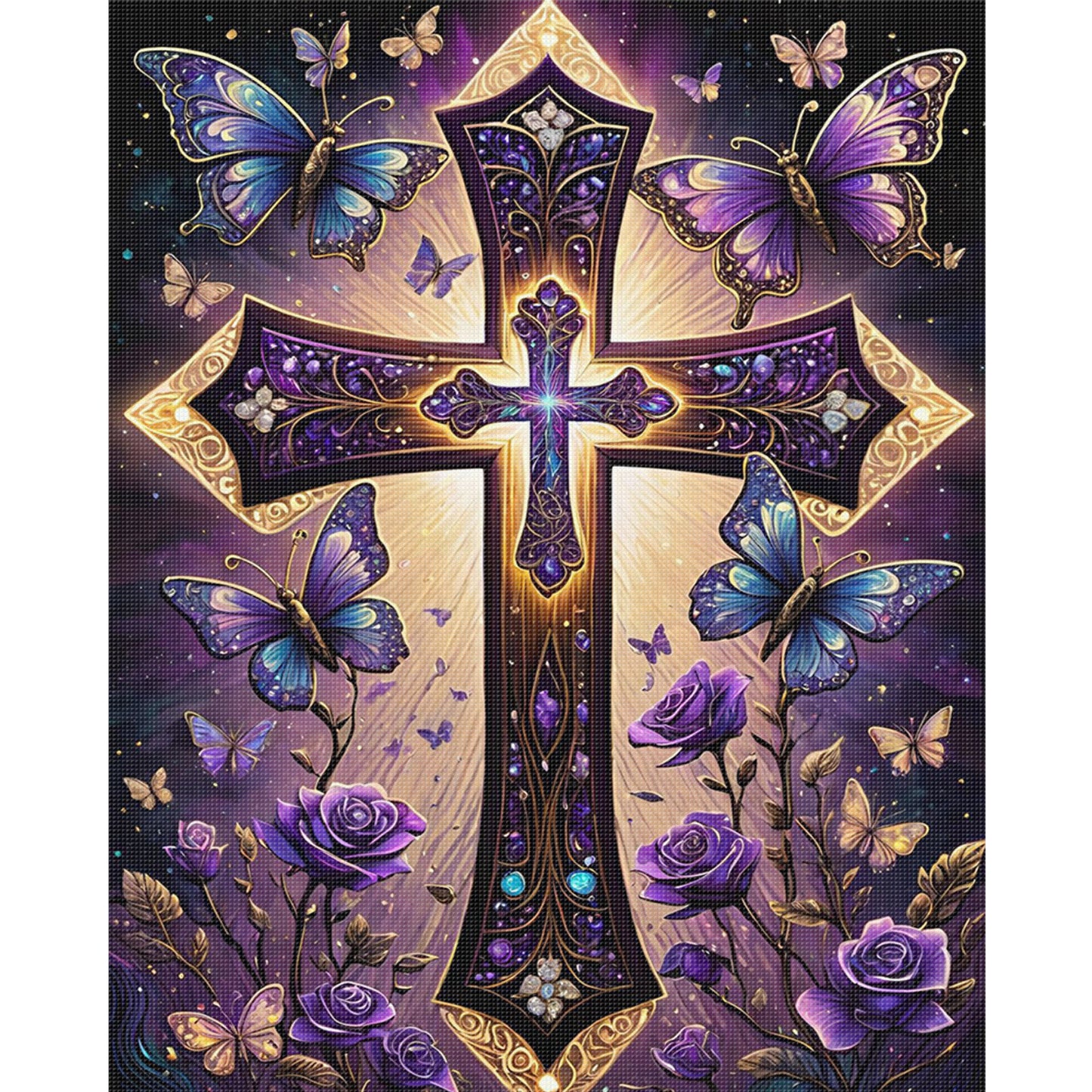 Cross - Full 11CT Stamped Cross Stitch 40x50CM - Huacan