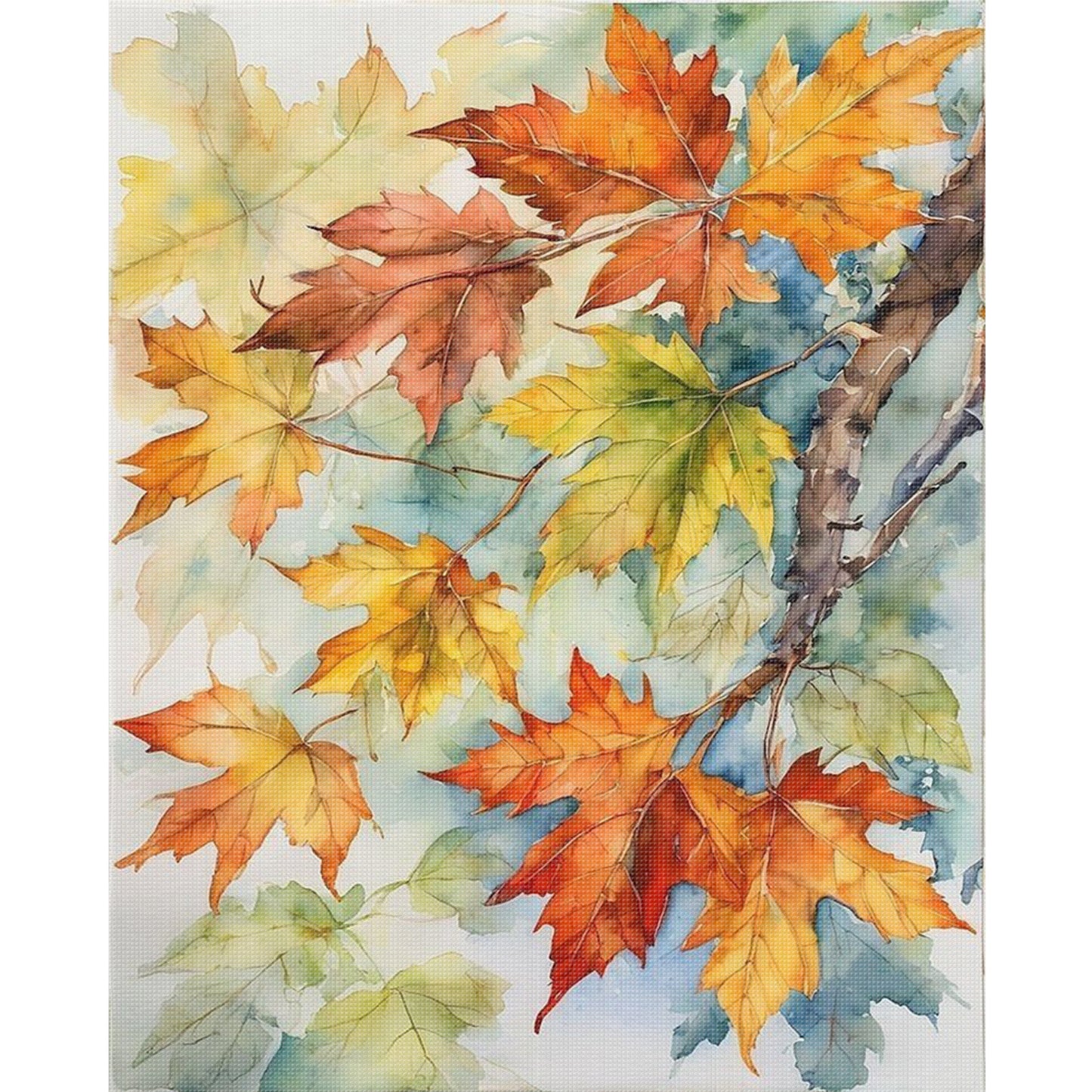 Maple Leaf - Full 11CT Stamped Cross Stitch 40x50CM - Huacan