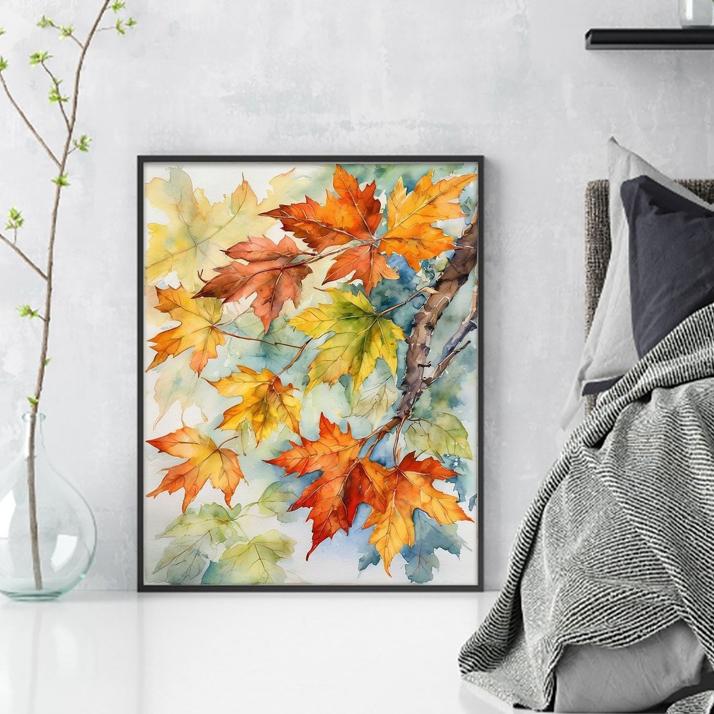 Maple Leaf - Full 11CT Stamped Cross Stitch 40x50CM - Huacan