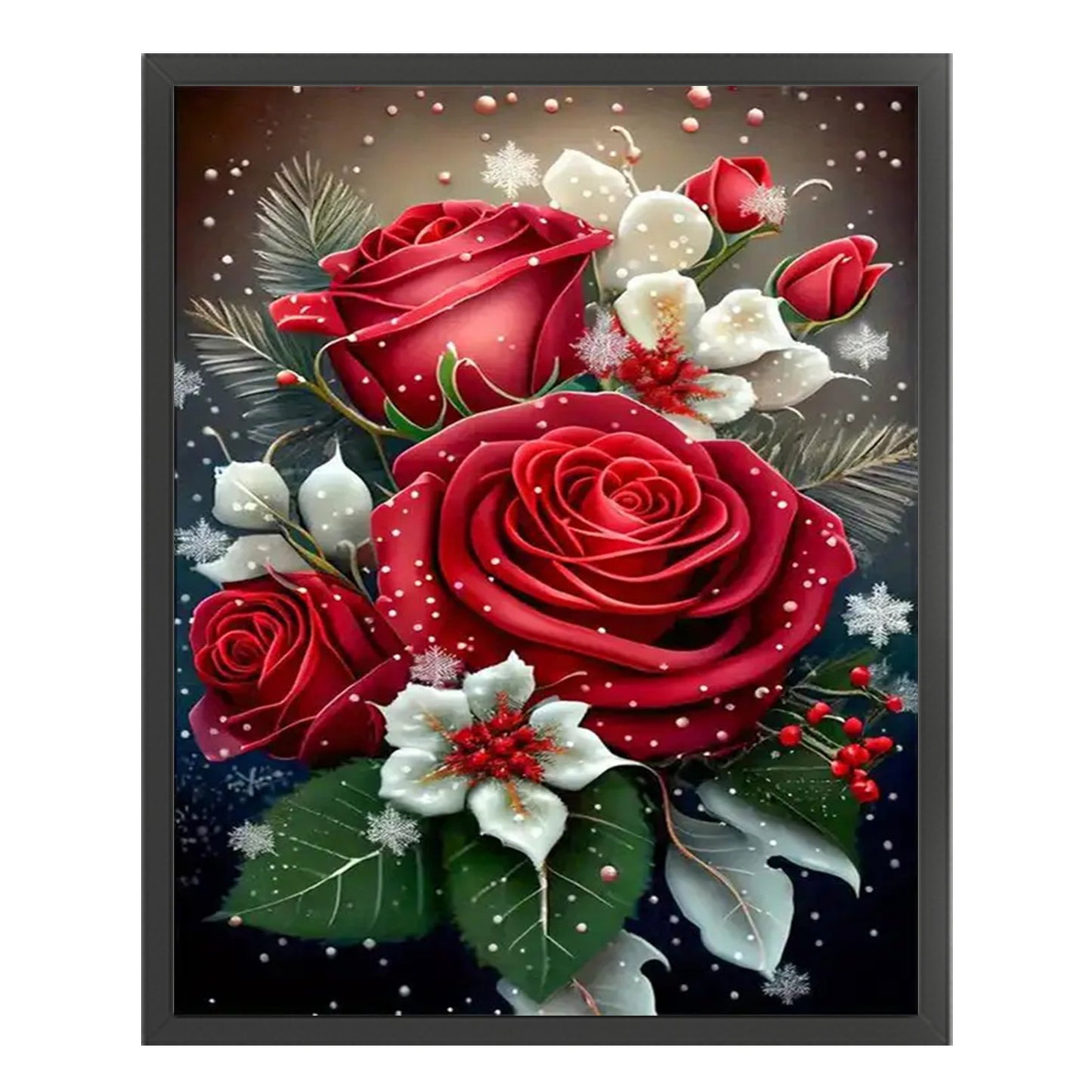 Red Rose - Full 11CT Stamped Cross Stitch 40x50CM - Huacan