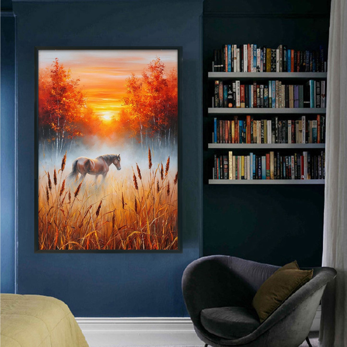 Horses At Sunset - Full 11CT Stamped Cross Stitch 40x60CM - Huacan