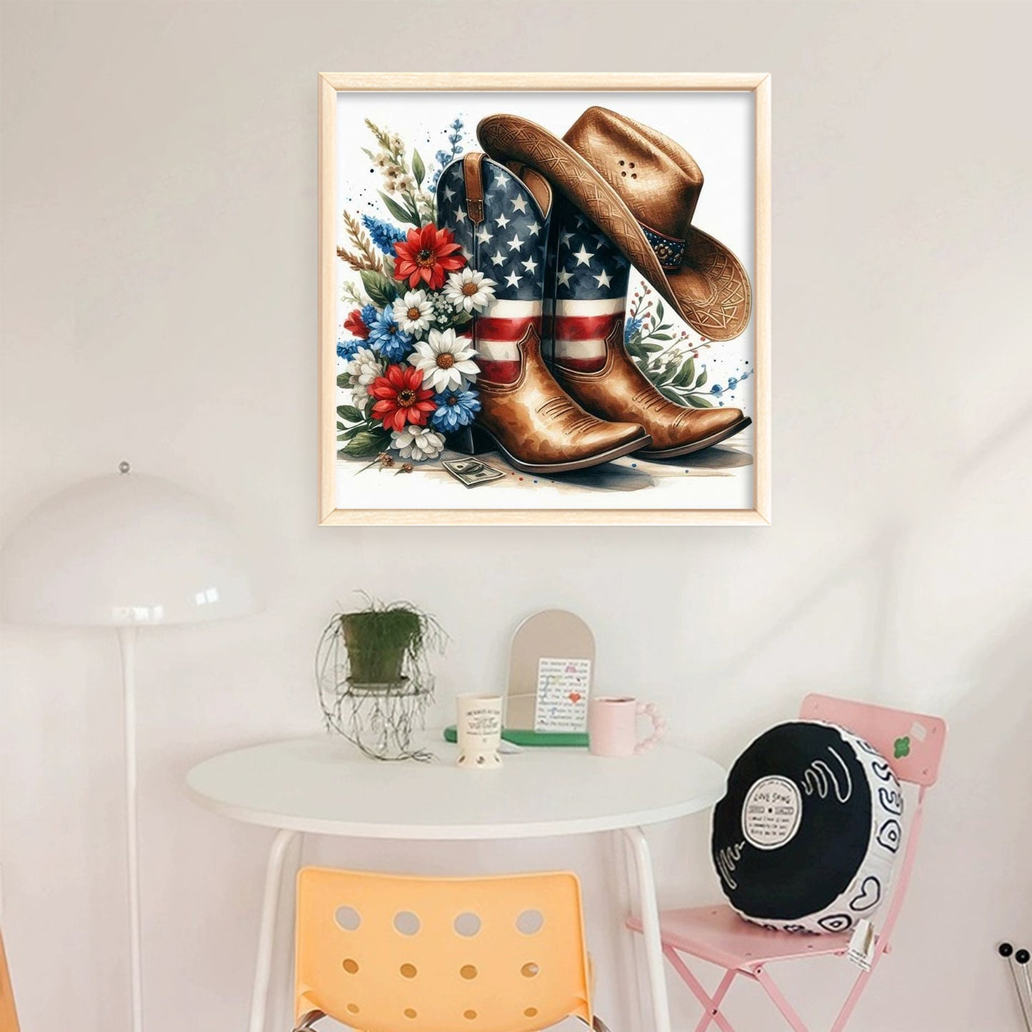 Cowboy Boots - Full 11CT Stamped Cross Stitch 40x40CM - Huacan