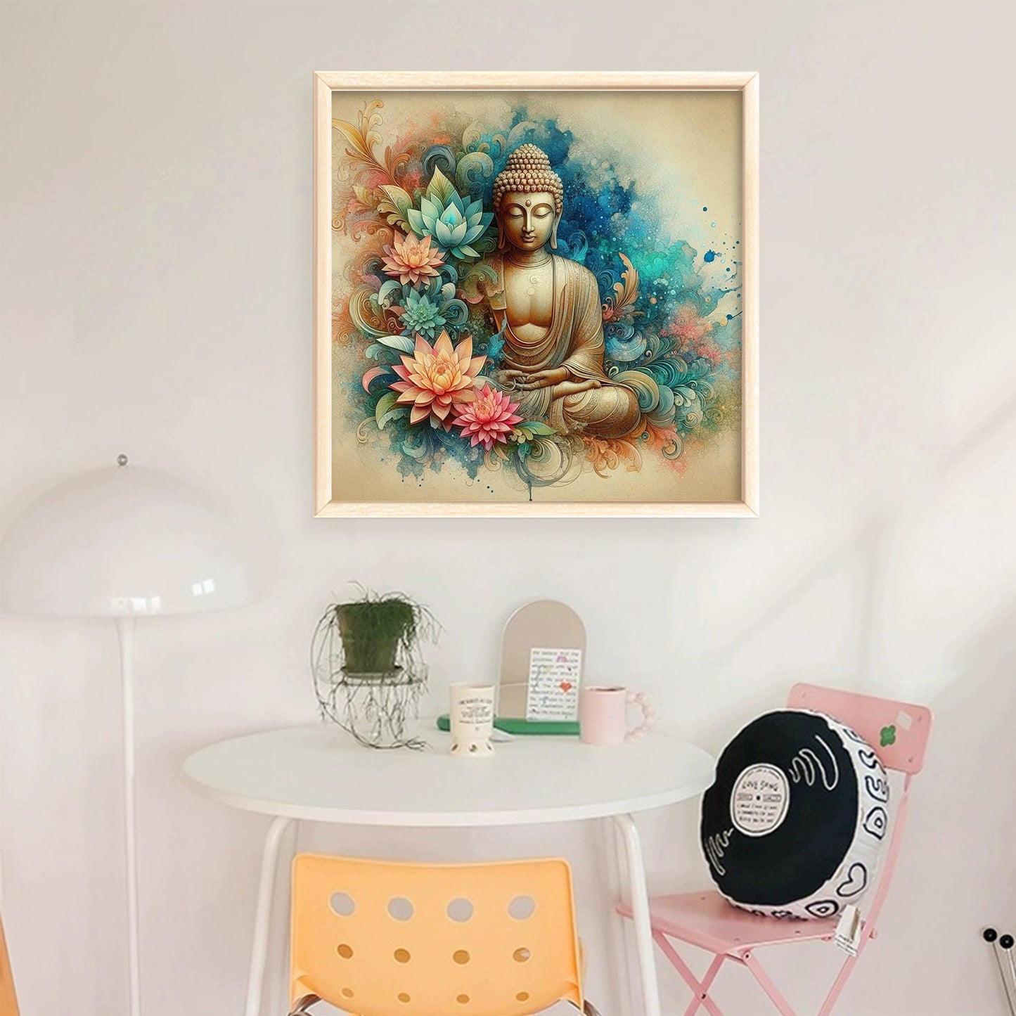 Buddha Statue - Full 11CT Stamped Cross Stitch 40x40CM - Huacan