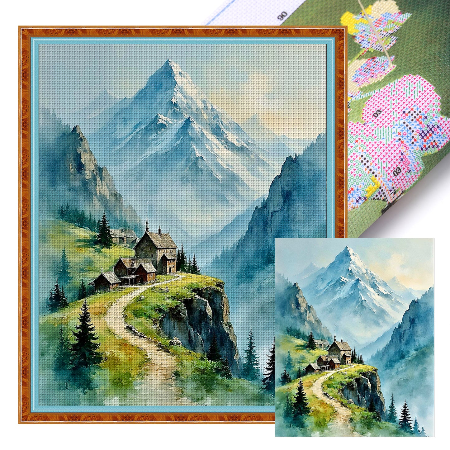 Spring Scenery - Full 11CT Stamped Cross Stitch 40x50CM - Huacan