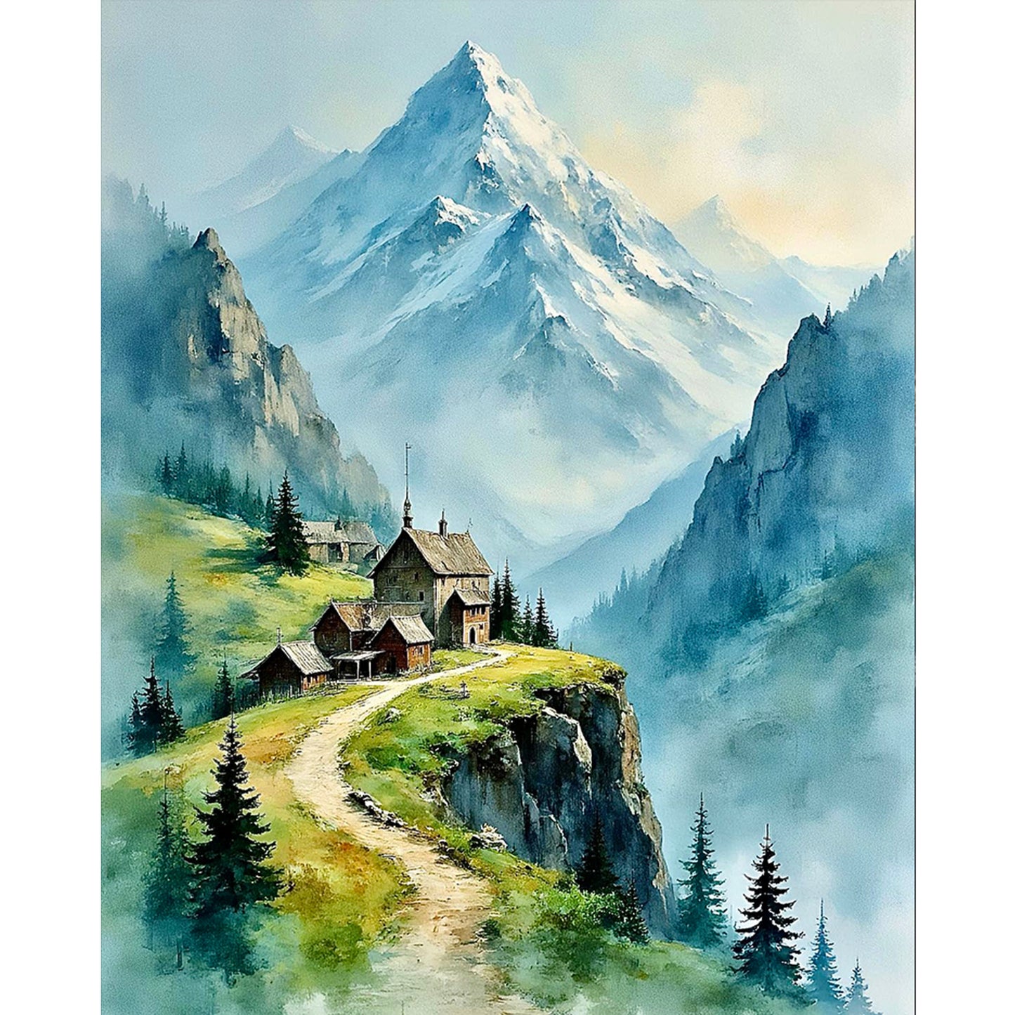 Spring Scenery - Full 11CT Stamped Cross Stitch 40x50CM - Huacan