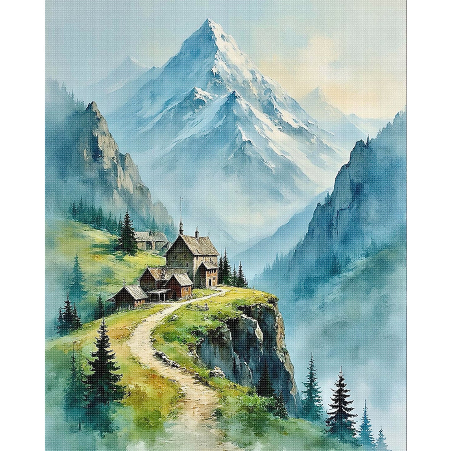 Spring Scenery - Full 11CT Stamped Cross Stitch 40x50CM - Huacan
