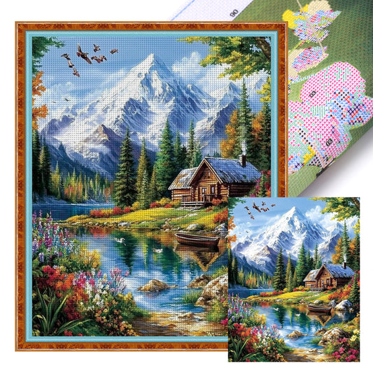 Summer Scenery - Full 11CT Stamped Cross Stitch 40x50CM - Huacan