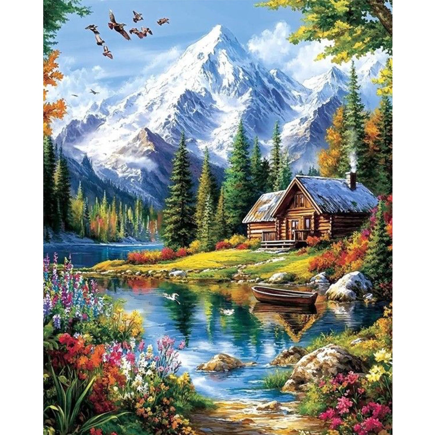 Summer Scenery - Full 11CT Stamped Cross Stitch 40x50CM - Huacan